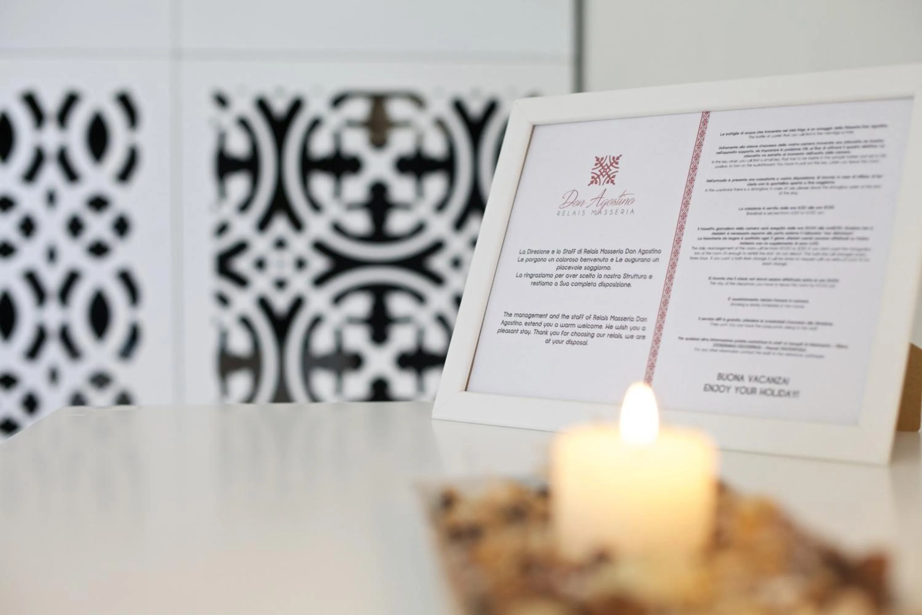 Decorative detail in Don Agostino Relais Masseria