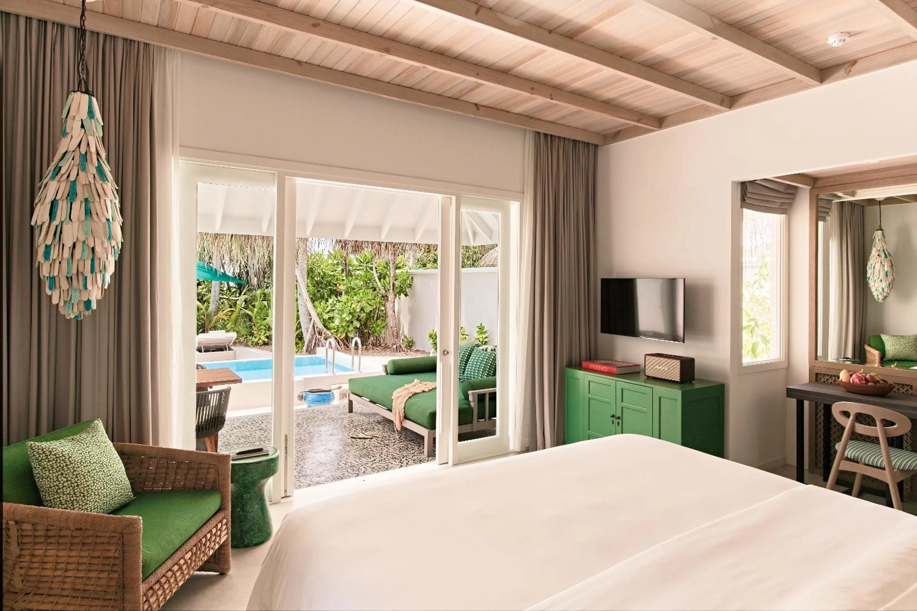 Bedroom, Bed in Finolhu, A Seaside Collection Resort, a Member of Design Hotels