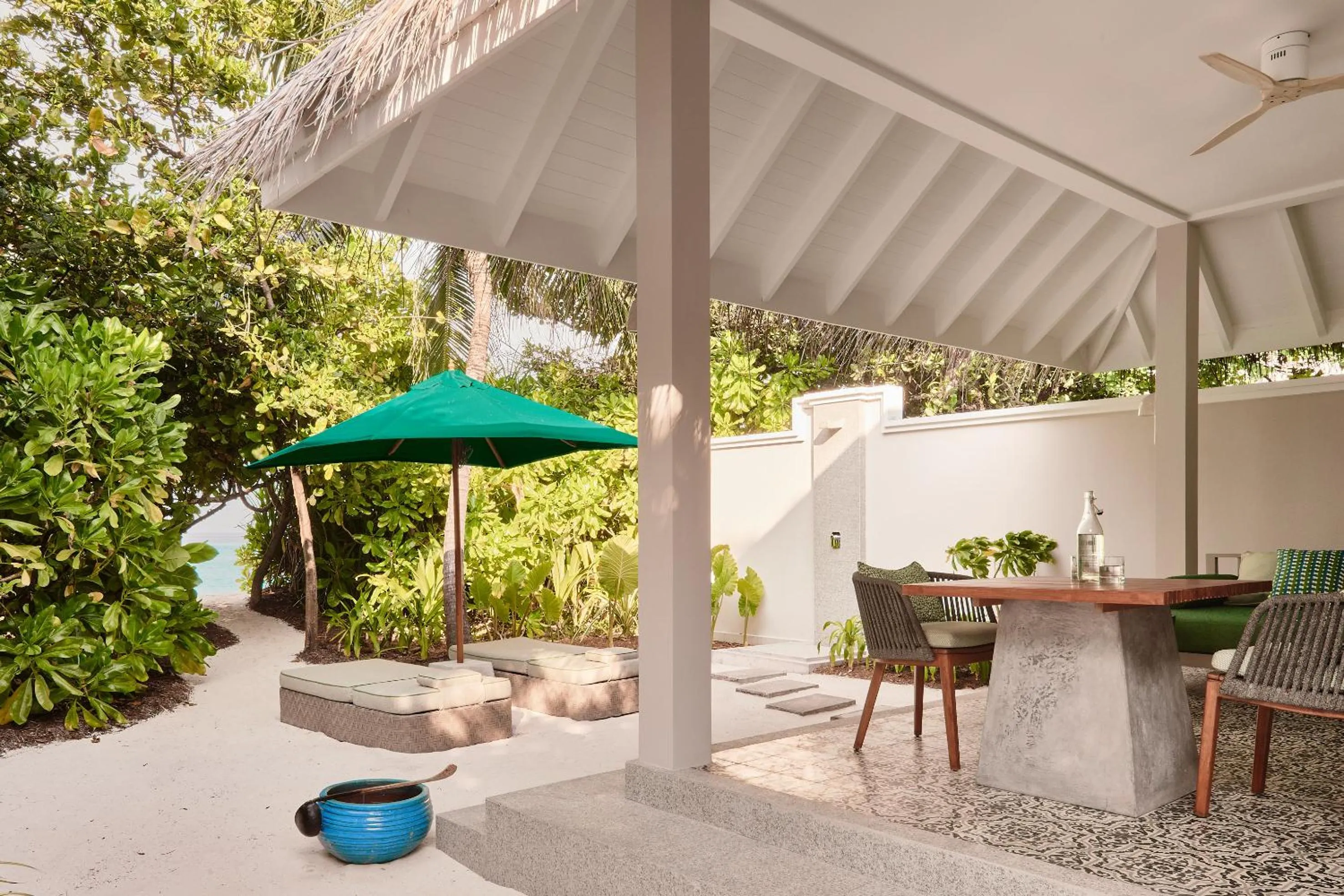 Patio in Finolhu, A Seaside Collection Resort, a Member of Design Hotels
