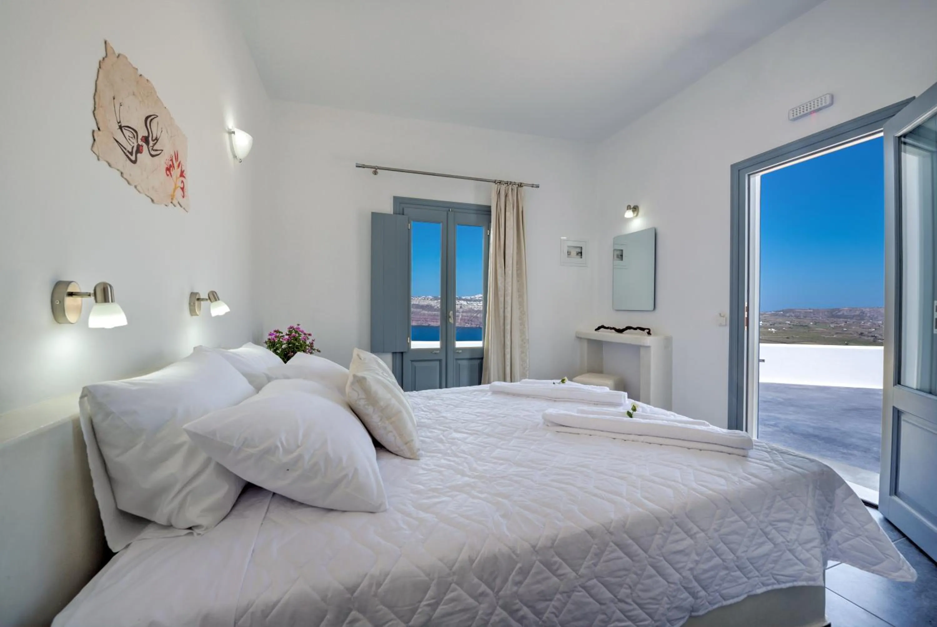 View (from property/room), Bed in Pancratium Villas & Suites
