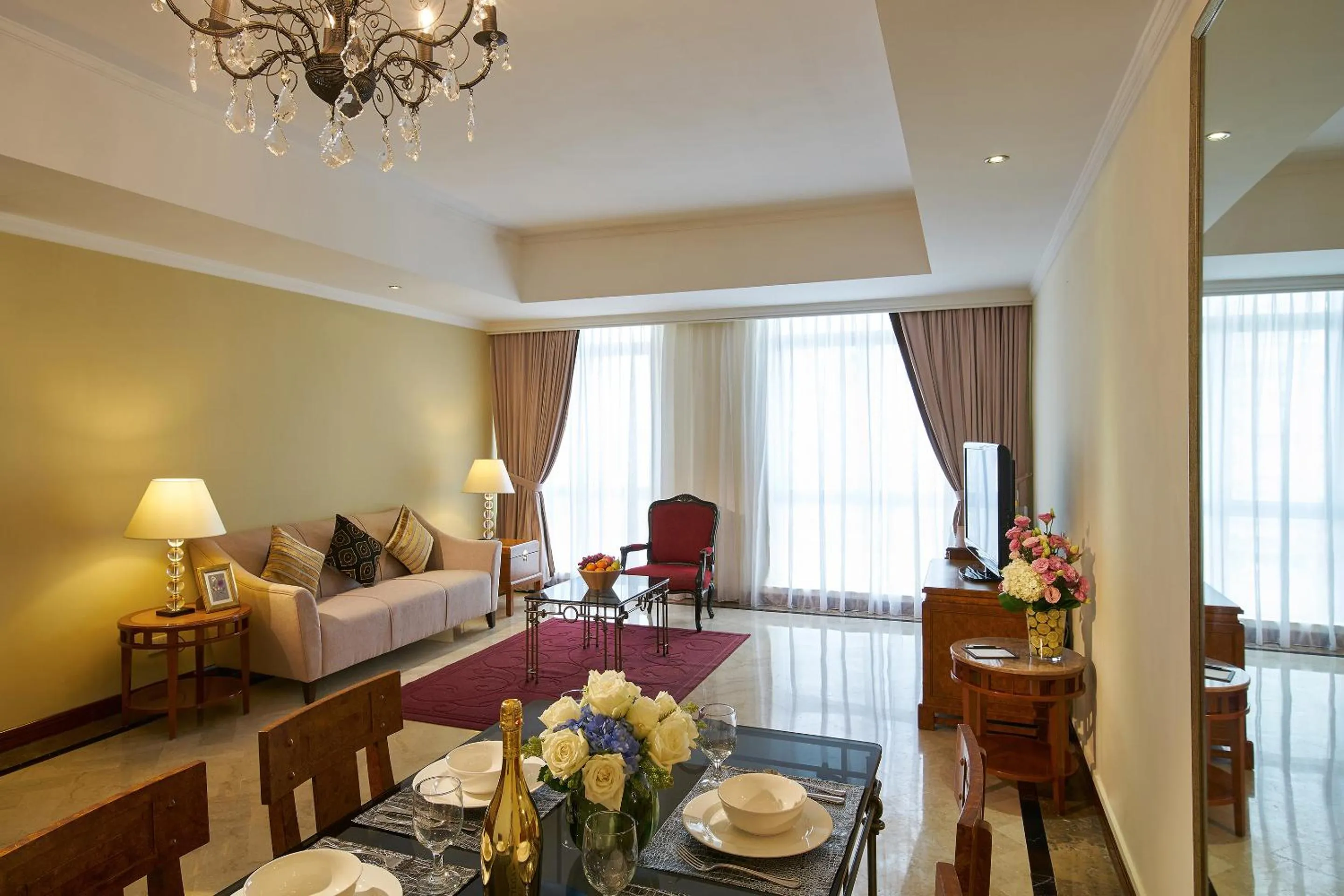 Living room in Orchard Parksuites by Far East Hospitality