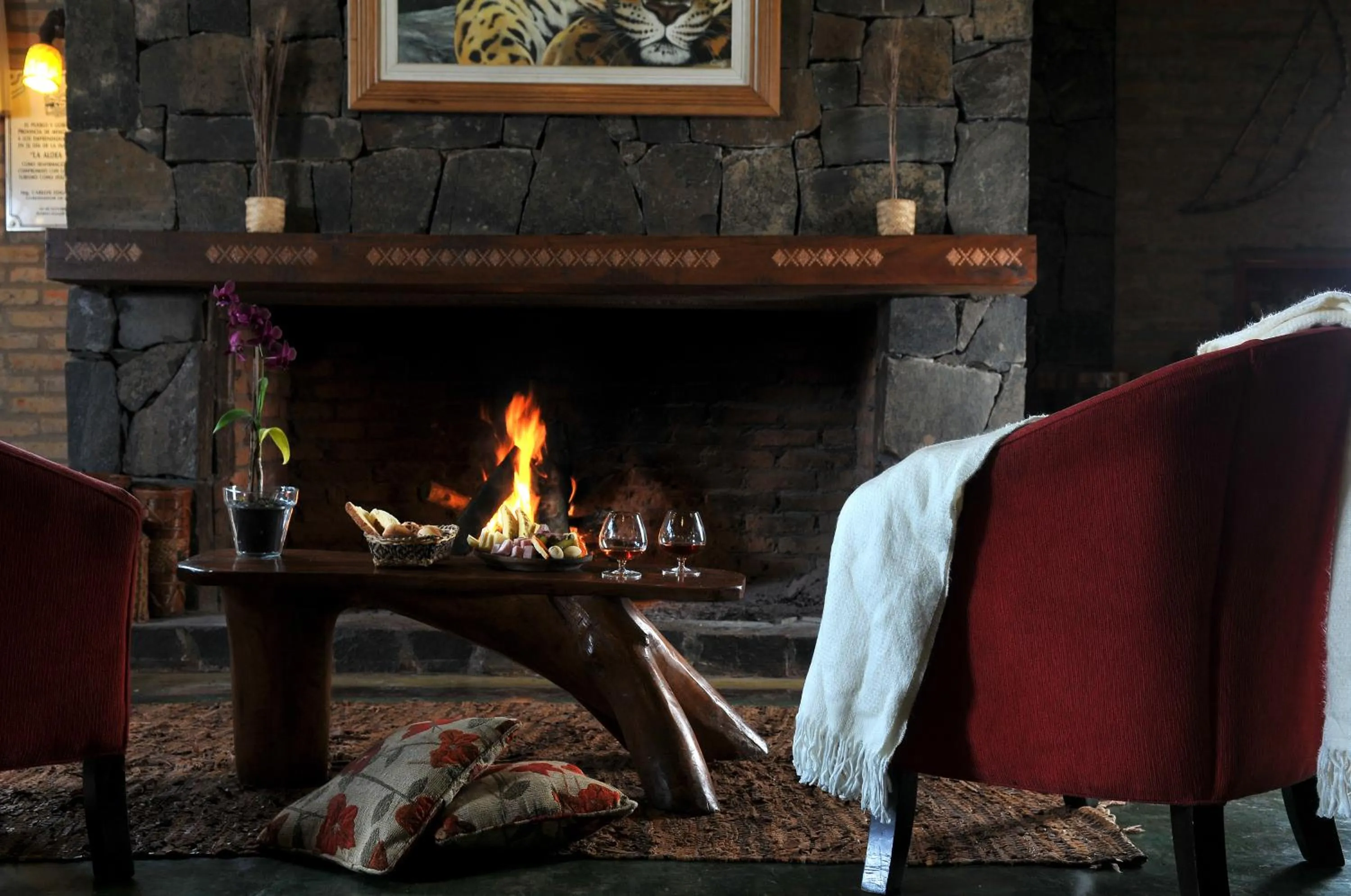 Living room in La Aldea De La Selva Lodge