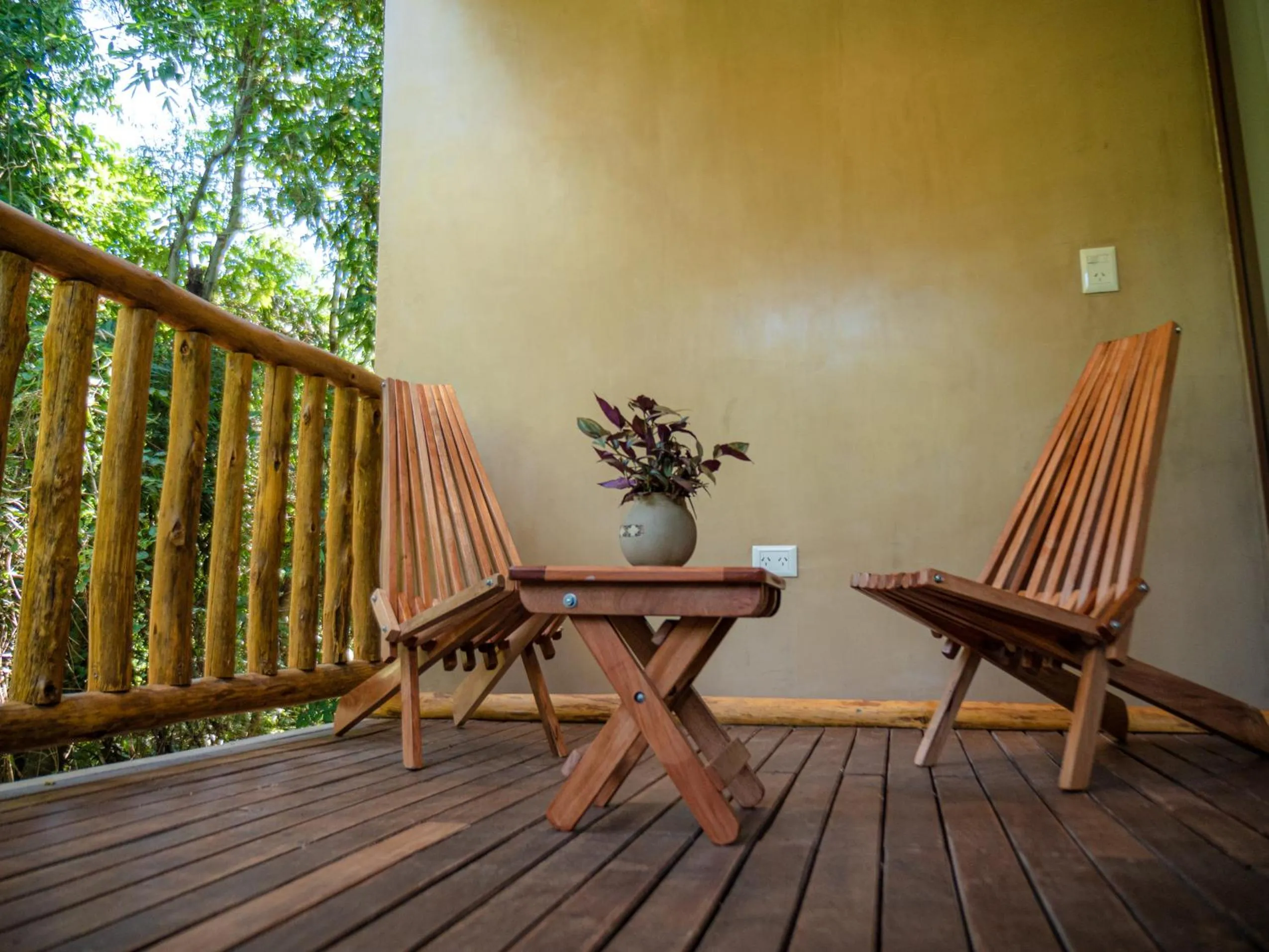 Balcony/Terrace in La Aldea De La Selva Lodge