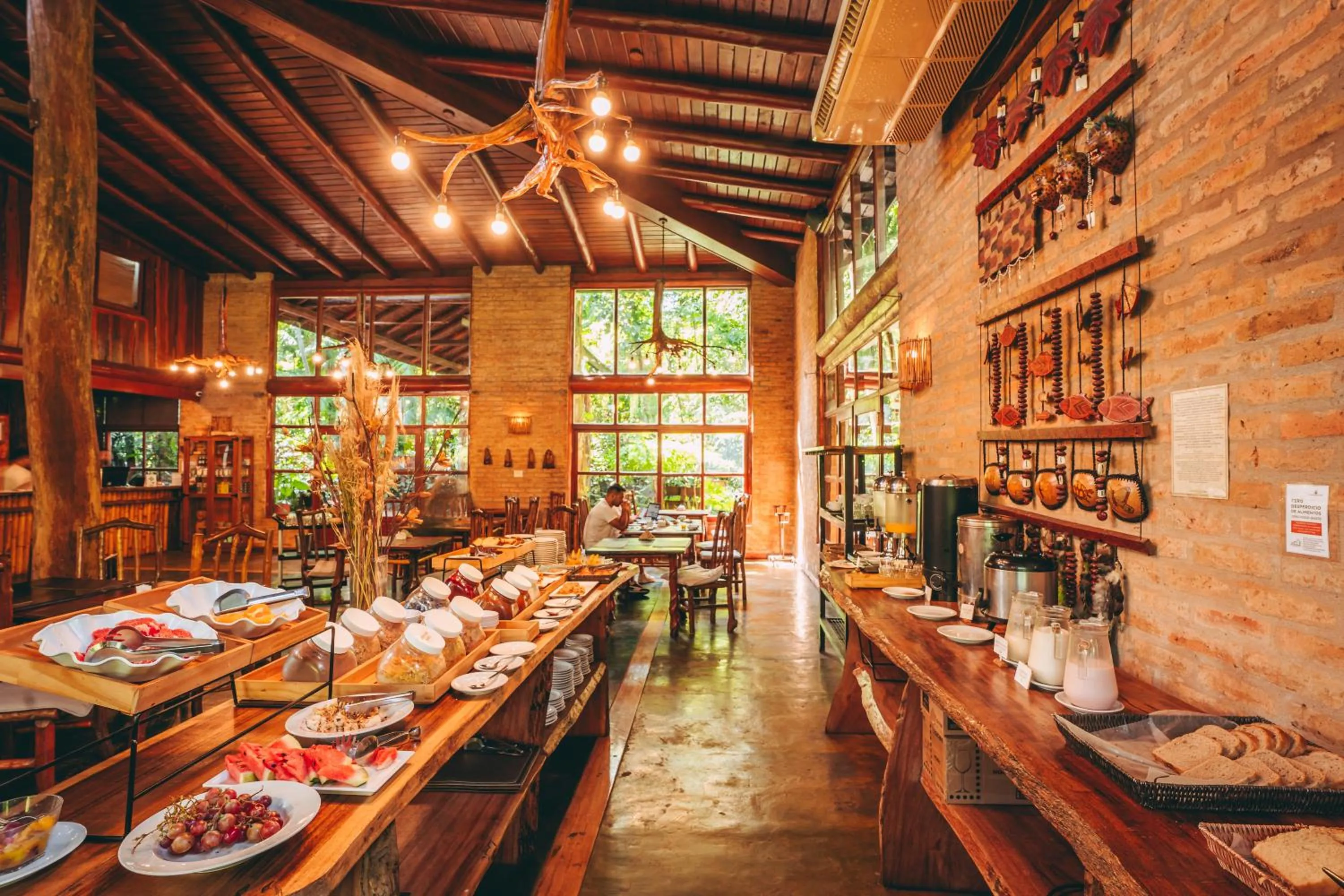 Buffet breakfast in La Aldea De La Selva Lodge