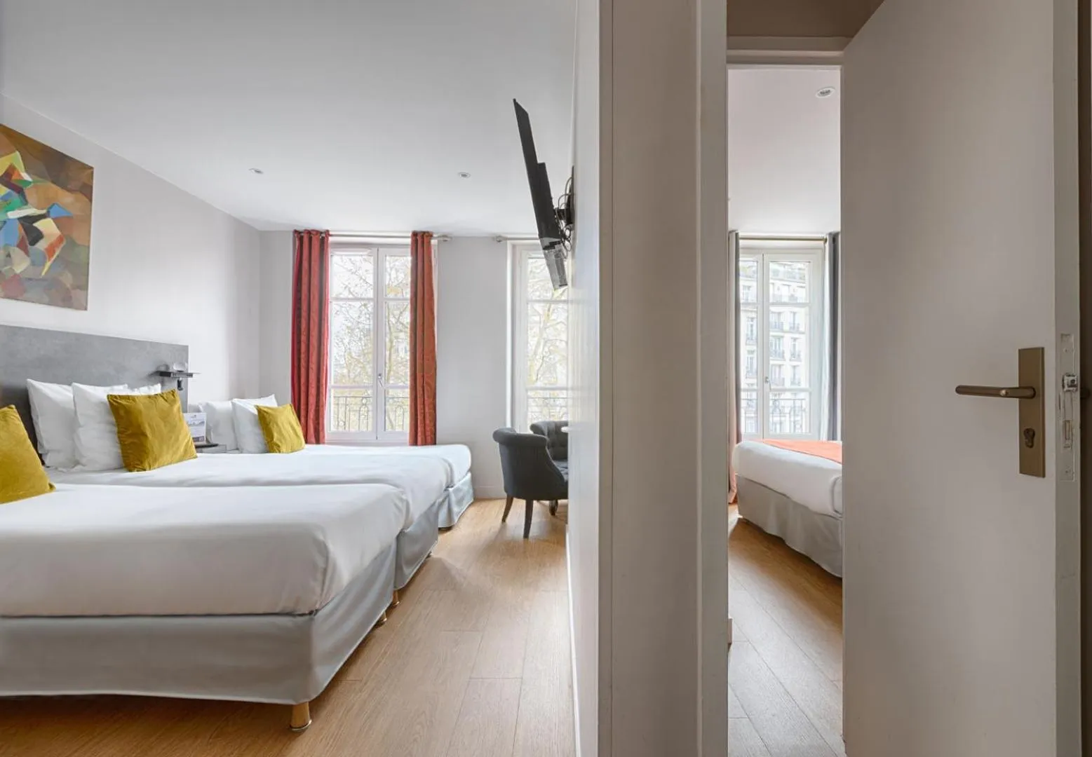Bedroom, Bed in Hotel de France Invalides