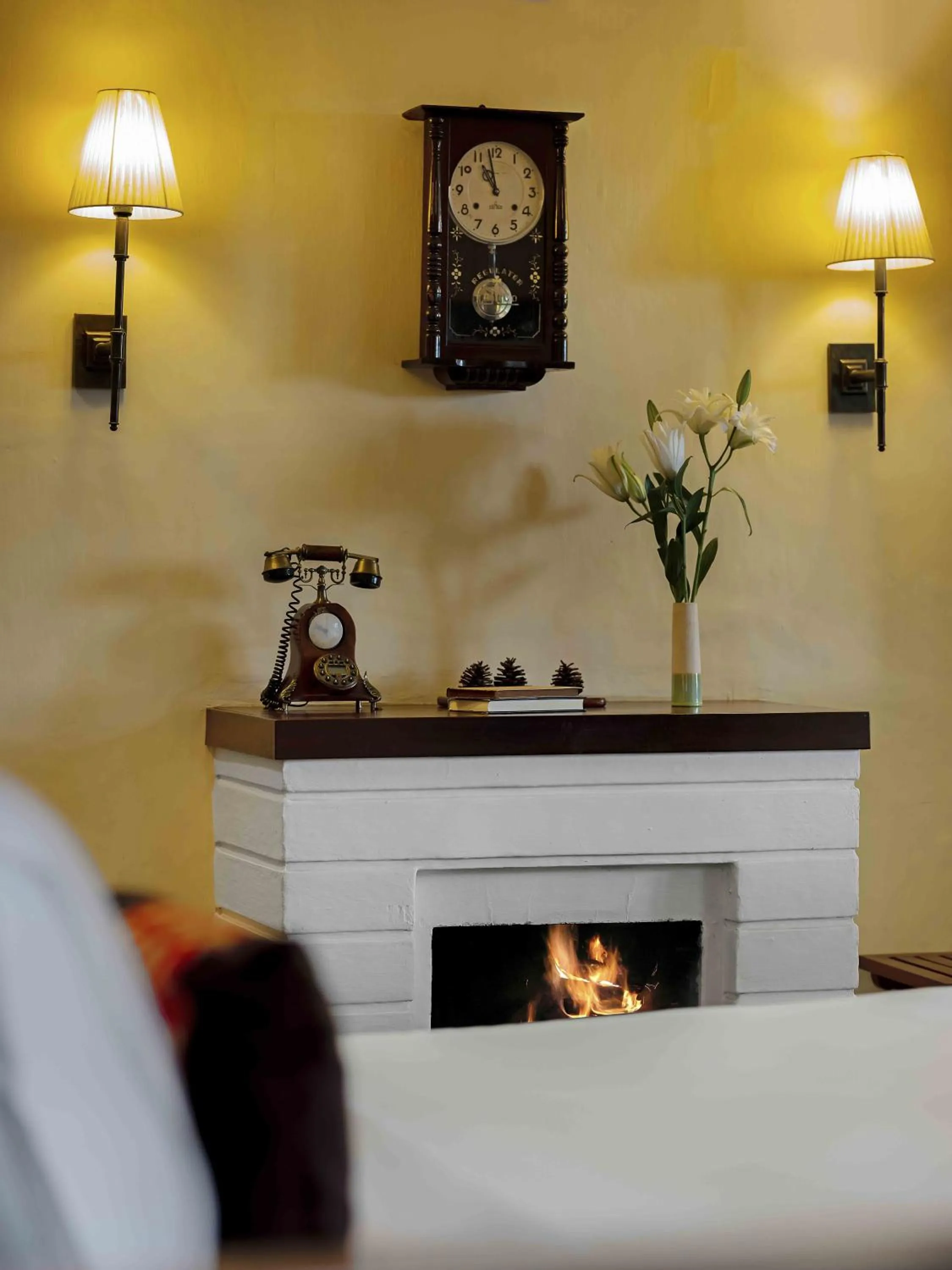 fireplace in Ana Mandara Villas Dalat Resort & Spa