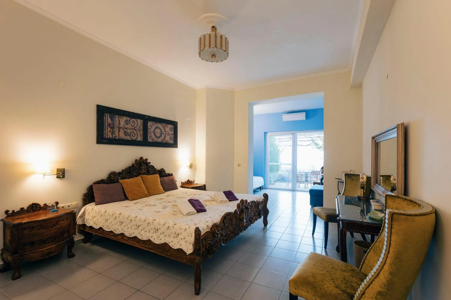 Bed in Hotel Villa Sevasti