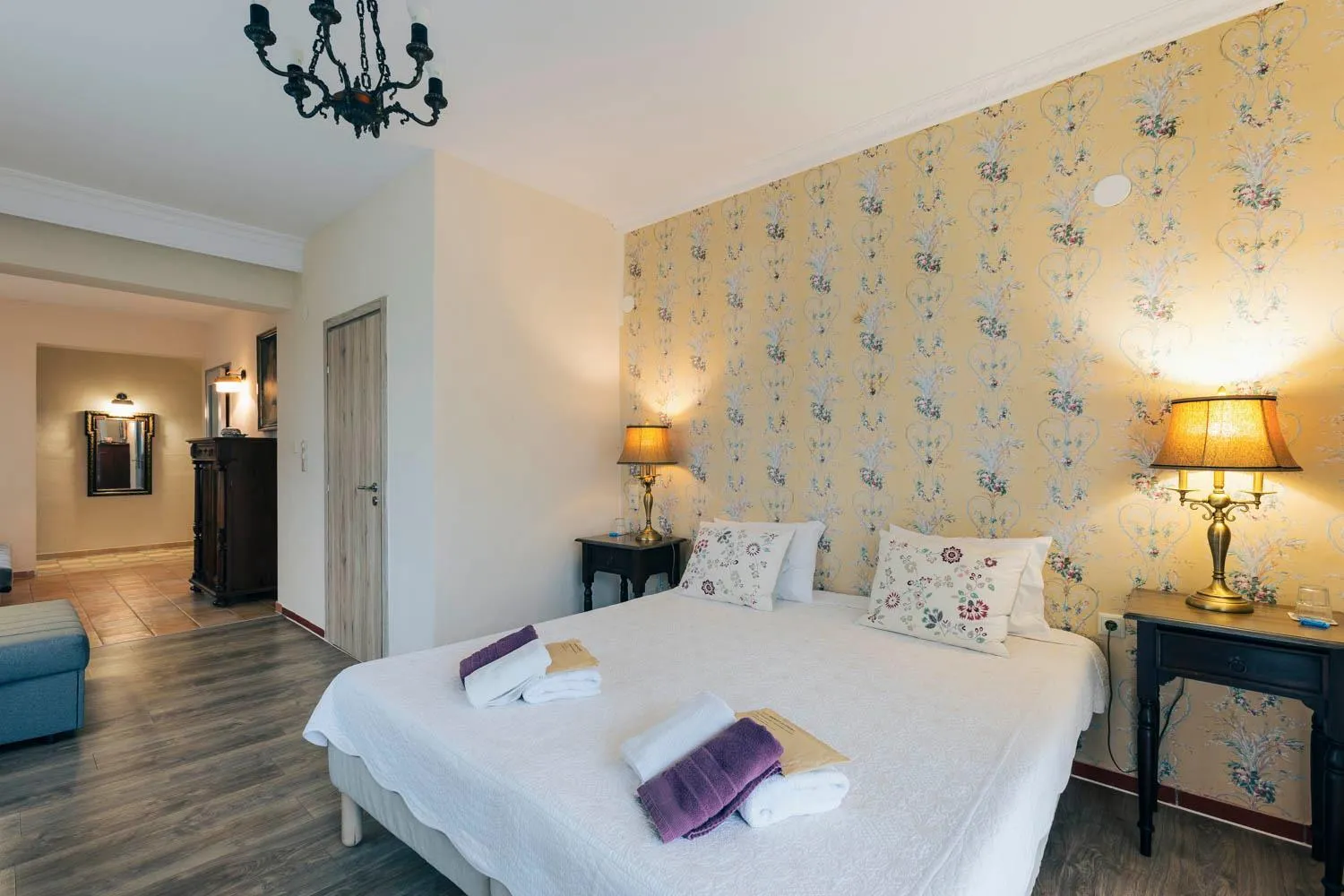 Bed in Hotel Villa Sevasti