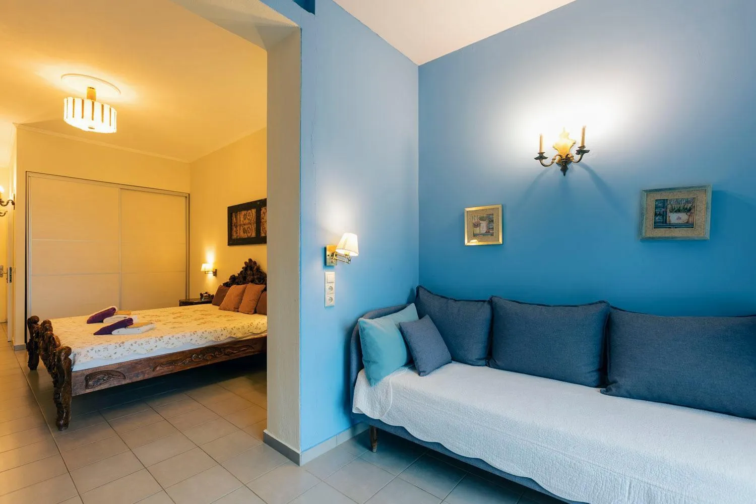 Bed in Hotel Villa Sevasti