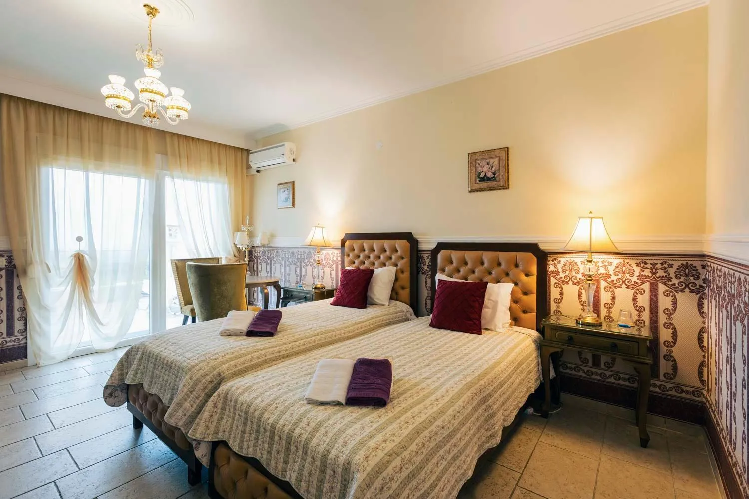 Bed in Hotel Villa Sevasti