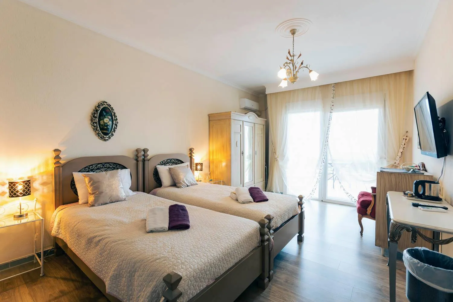 Bed in Hotel Villa Sevasti