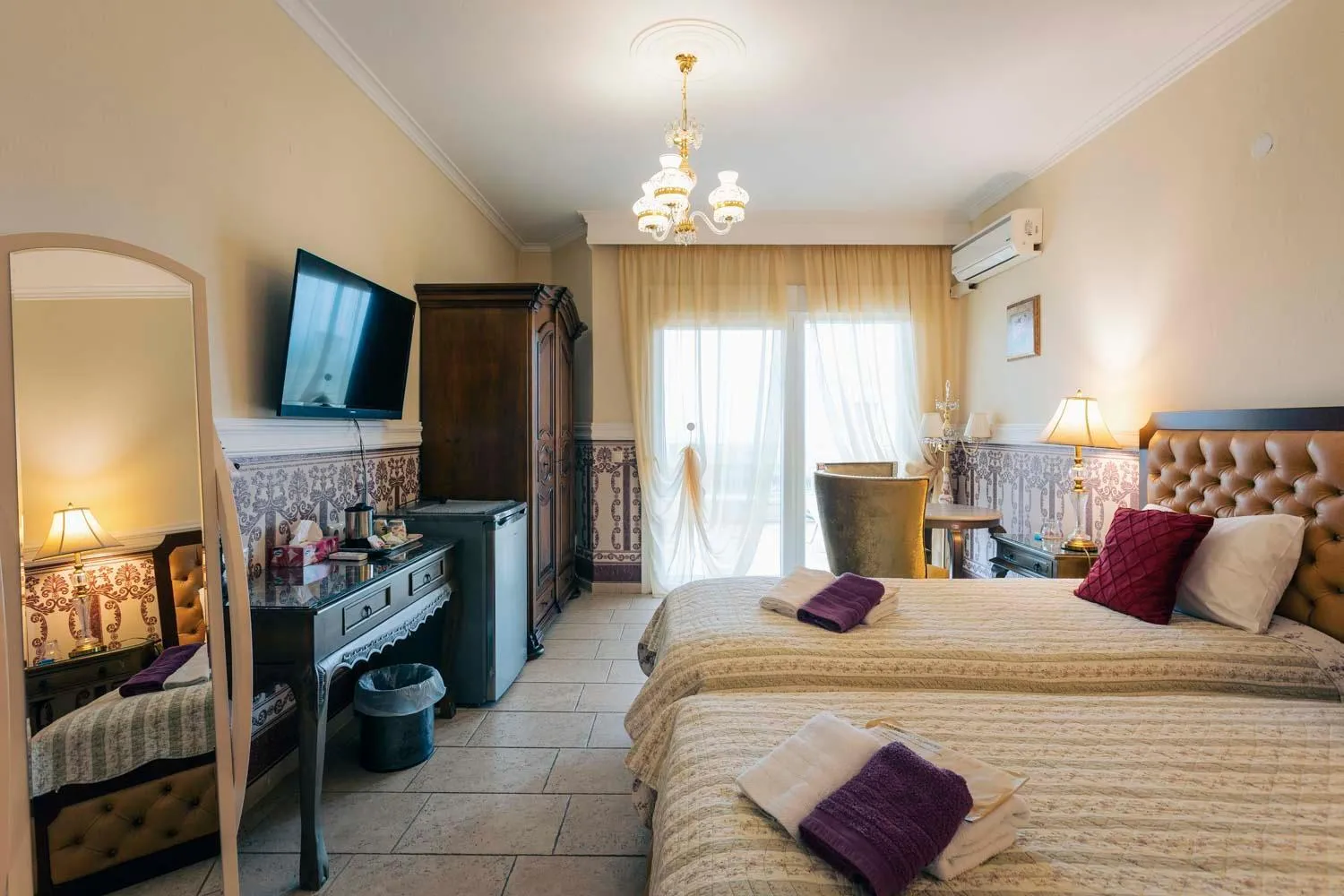 Bed in Hotel Villa Sevasti