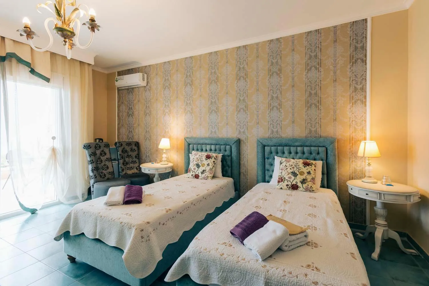 Bed in Hotel Villa Sevasti