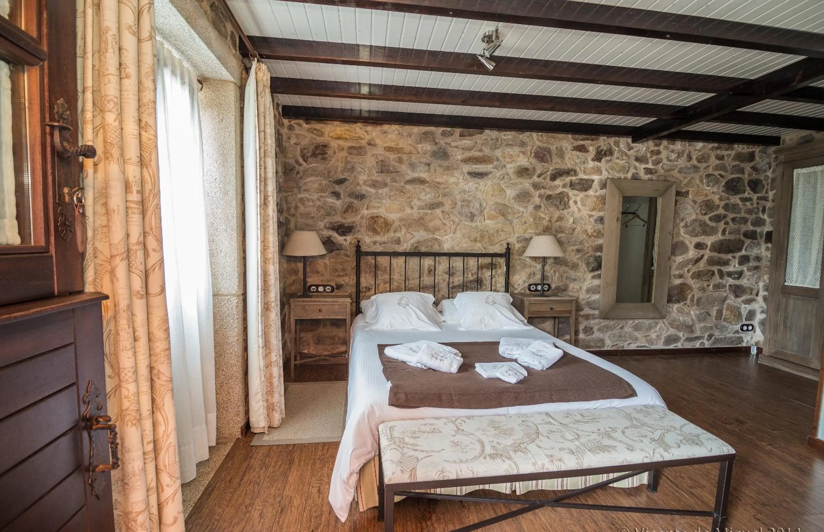 Bed in Hotel Rustico Lugar Do Cotariño