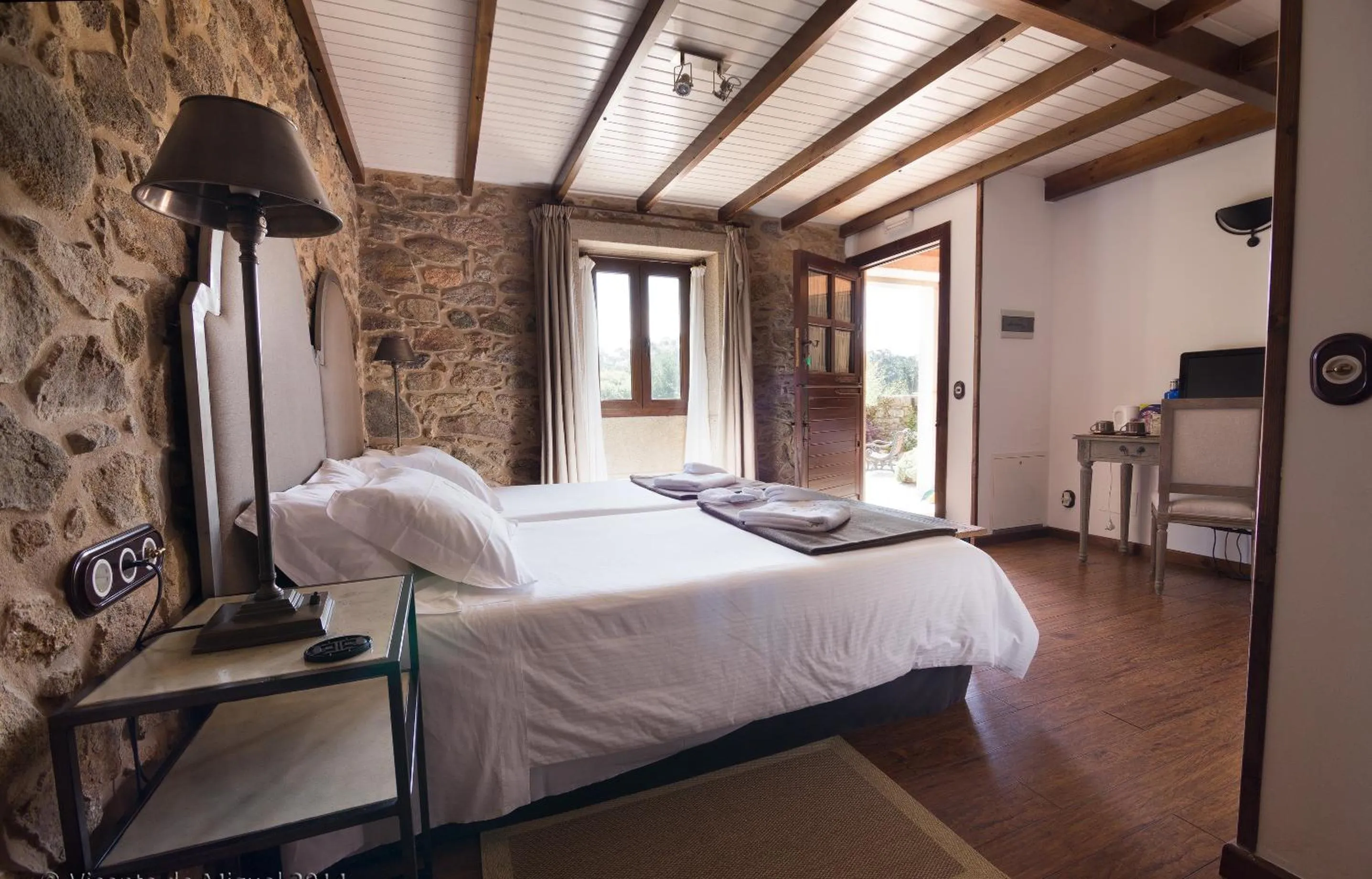 Bed in Hotel Rustico Lugar Do Cotariño