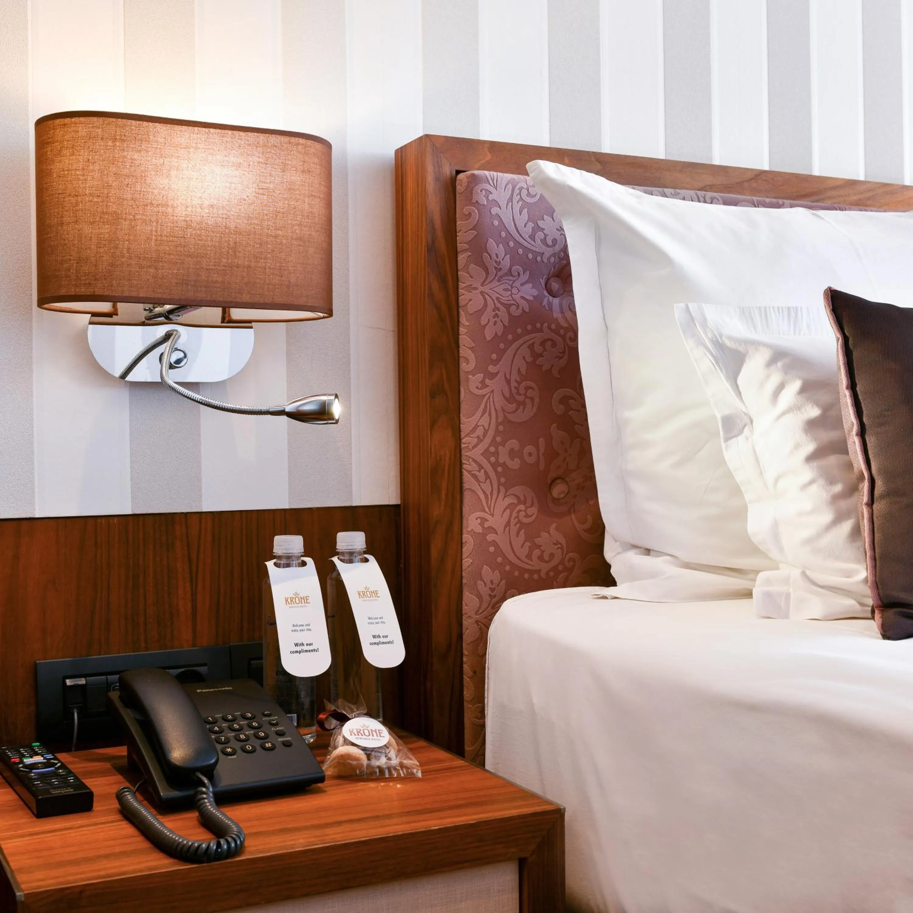 Decorative detail, Bed in Heritage Hotel Krone