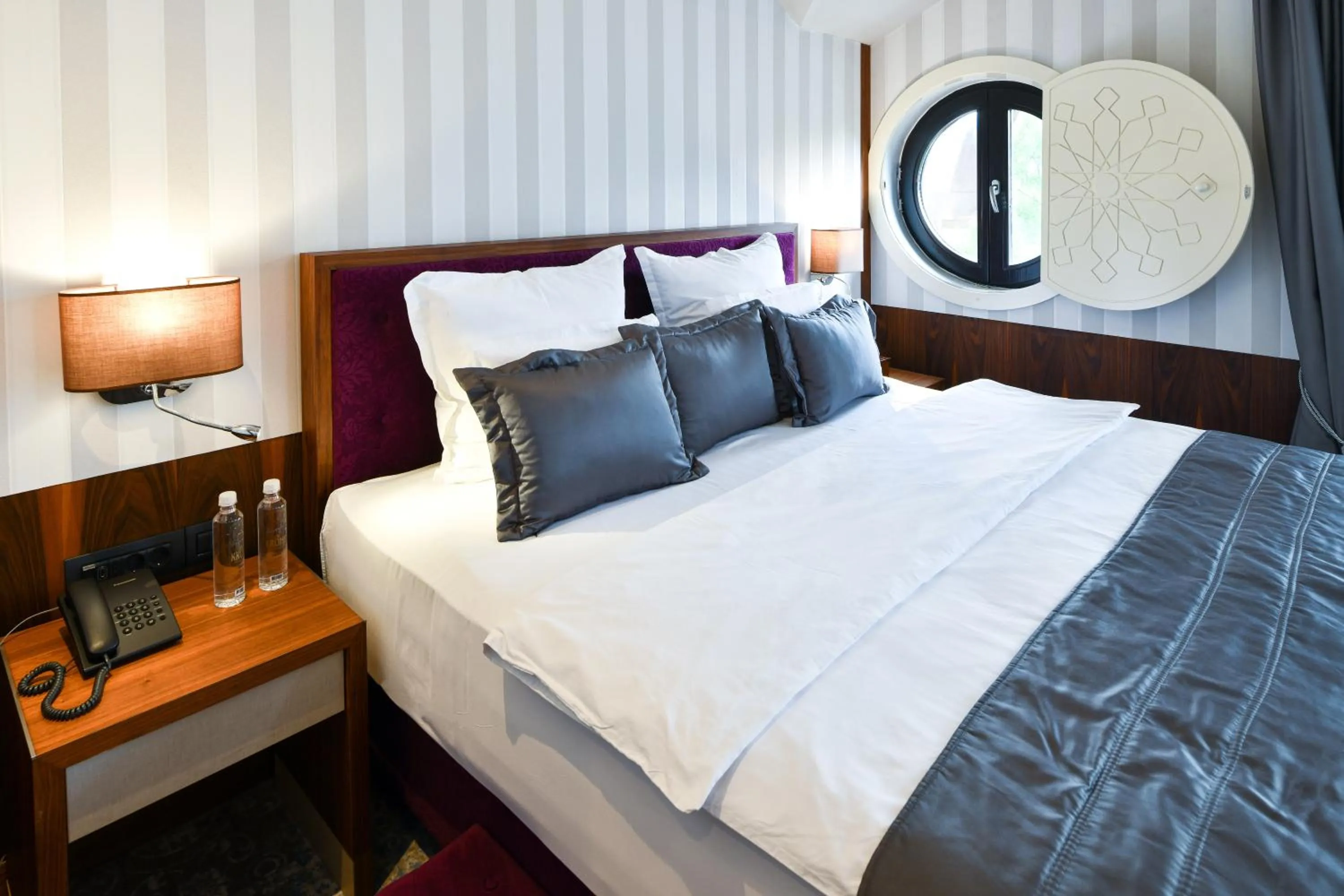 Decorative detail, Bed in Heritage Hotel Krone