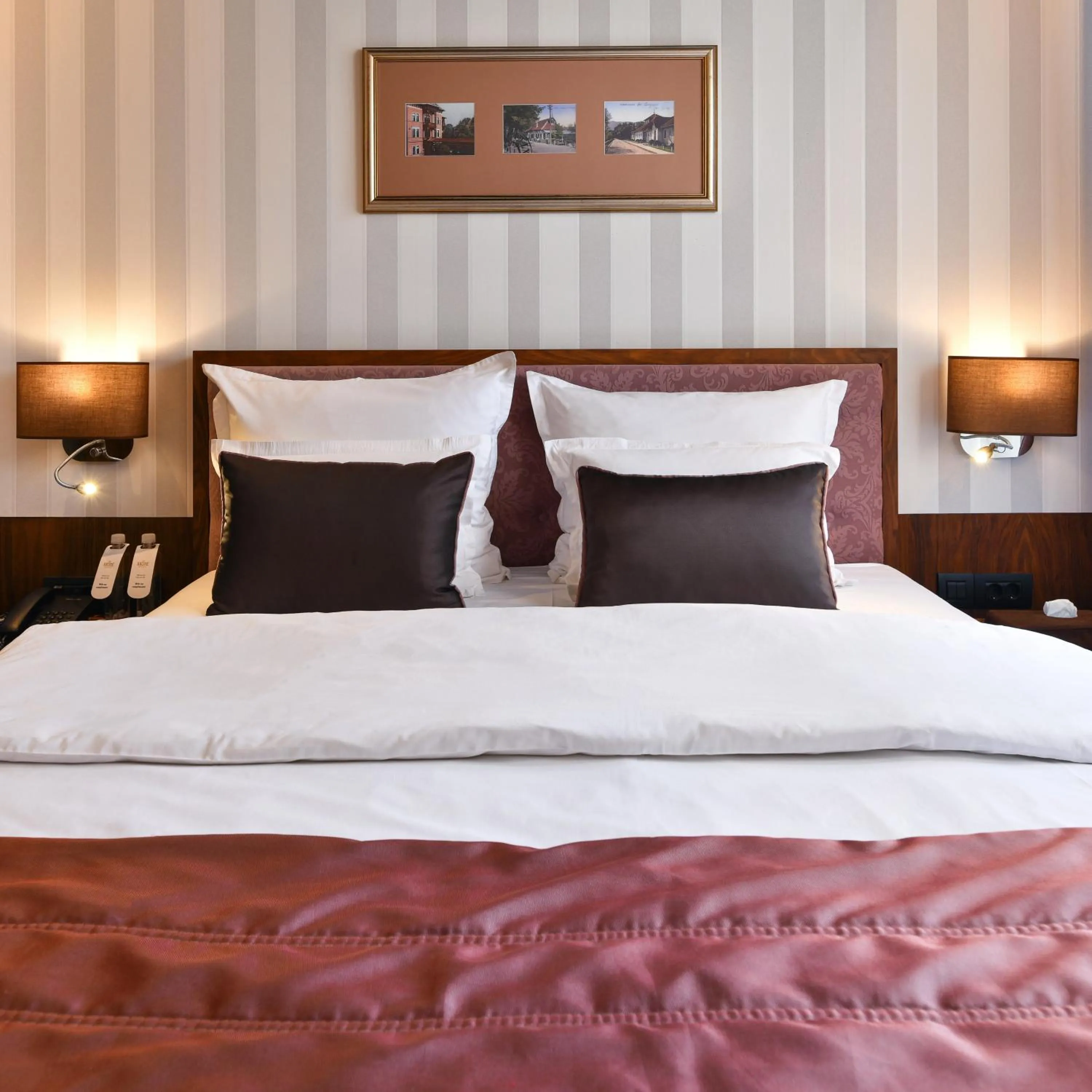 Decorative detail, Bed in Heritage Hotel Krone