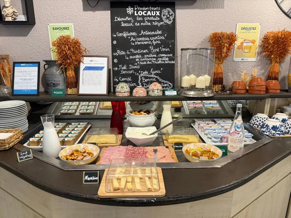 Buffet breakfast in Brit Hotel Besancon l'Horloge