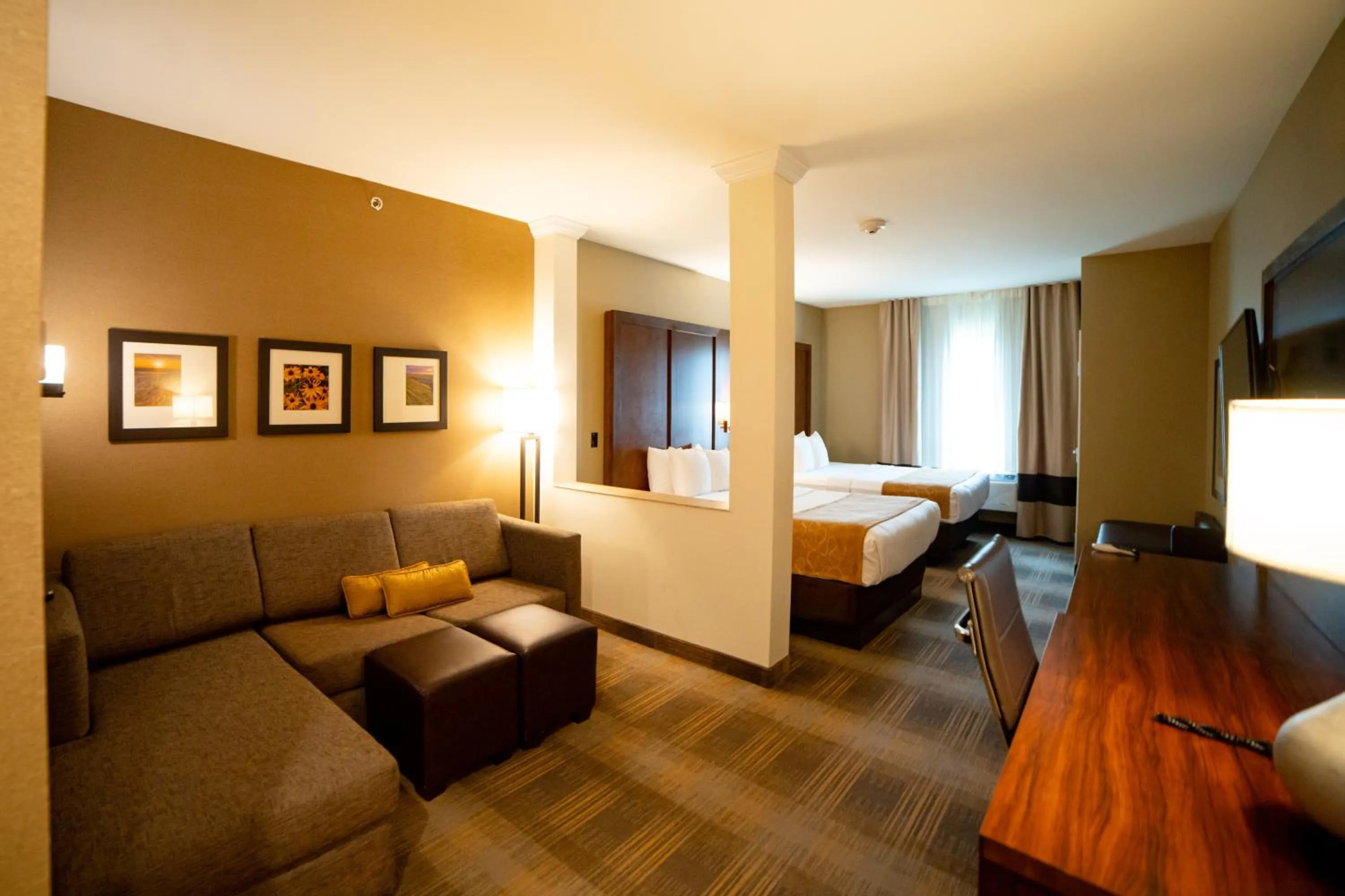 TV and multimedia, Bed in Comfort Suites University Brookings