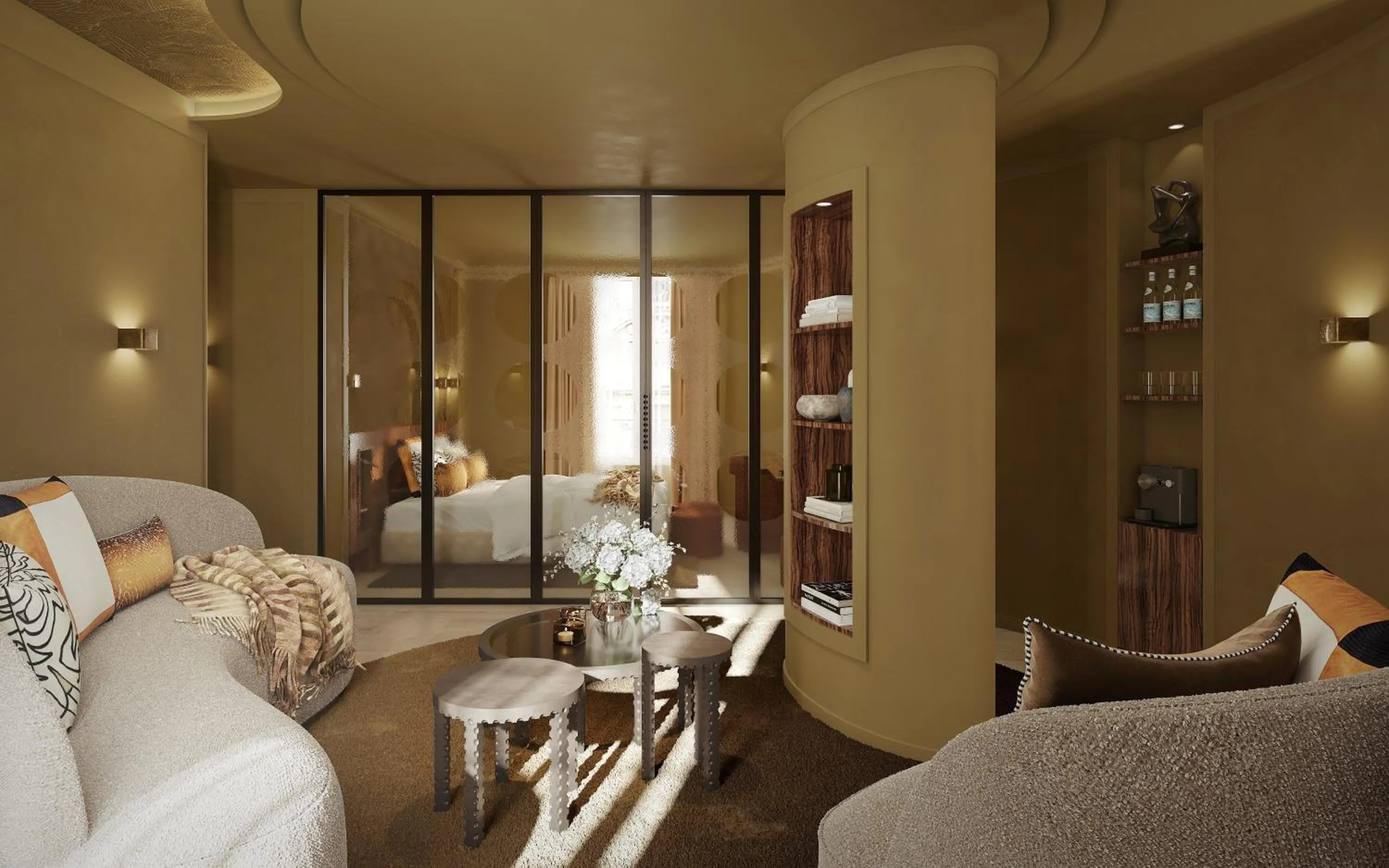 Living room in Hotel Gounod Fully Renovated