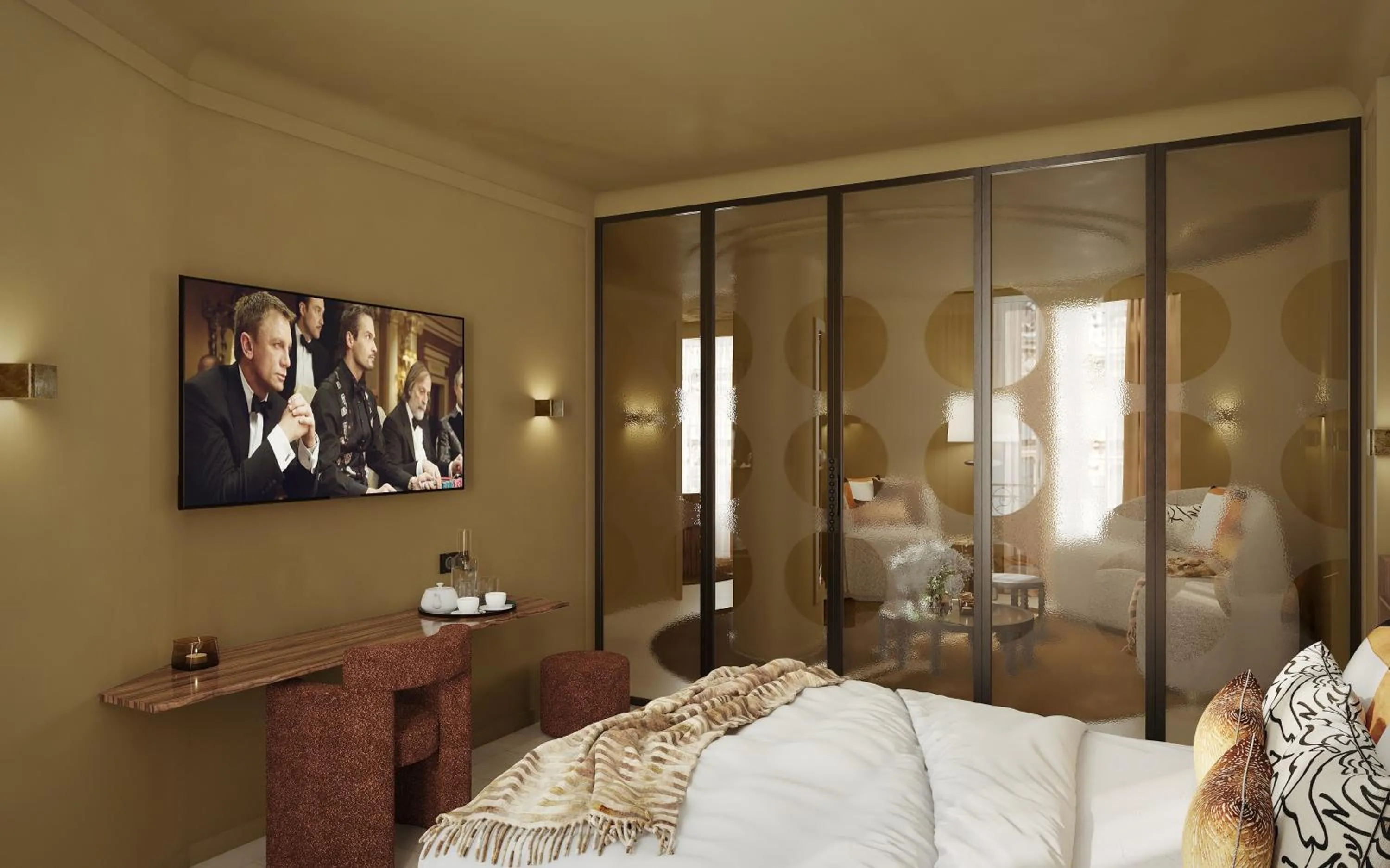 Bedroom, Bed in Hotel Gounod Fully Renovated