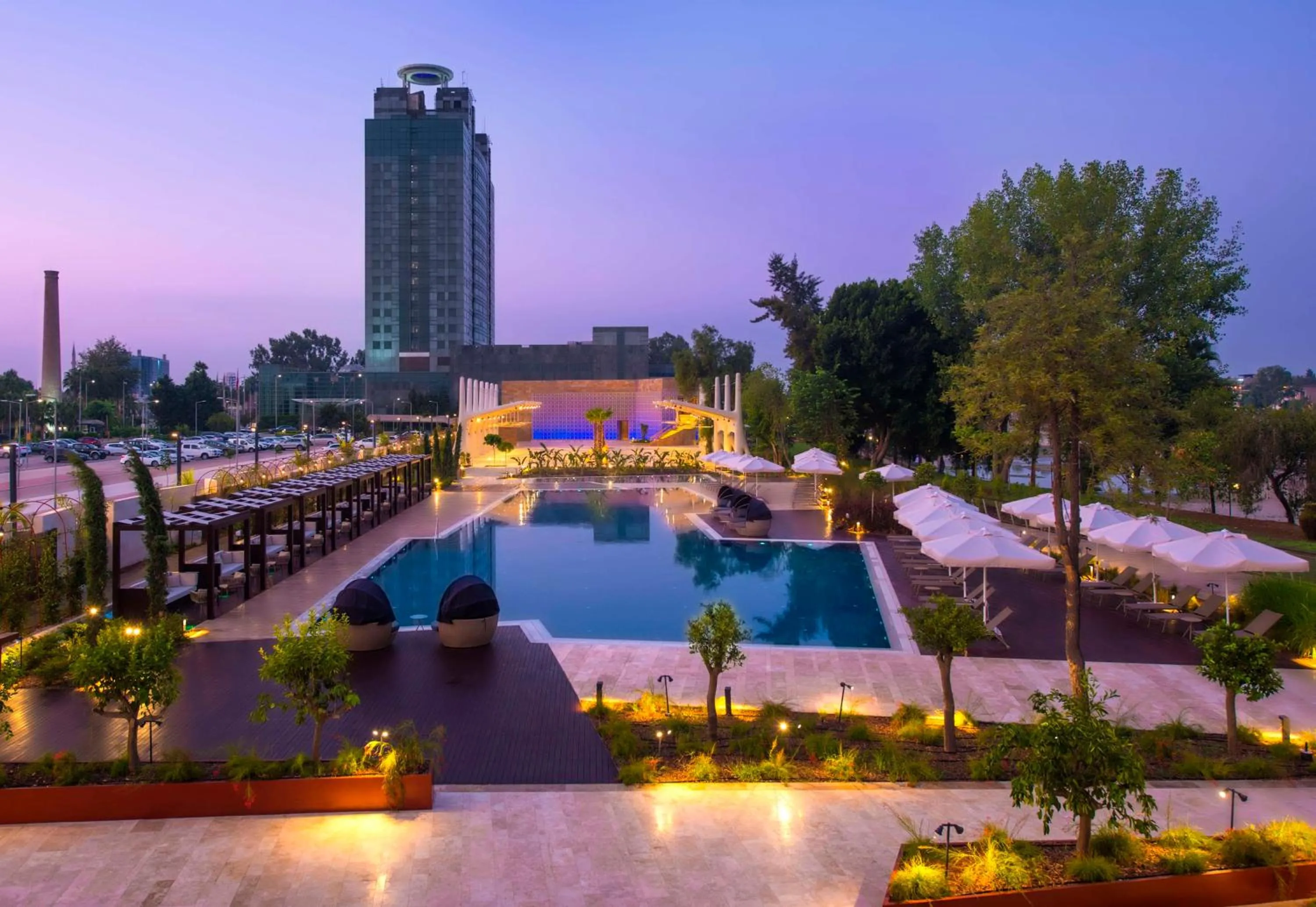 Pool view in Adana HiltonSA Hotel