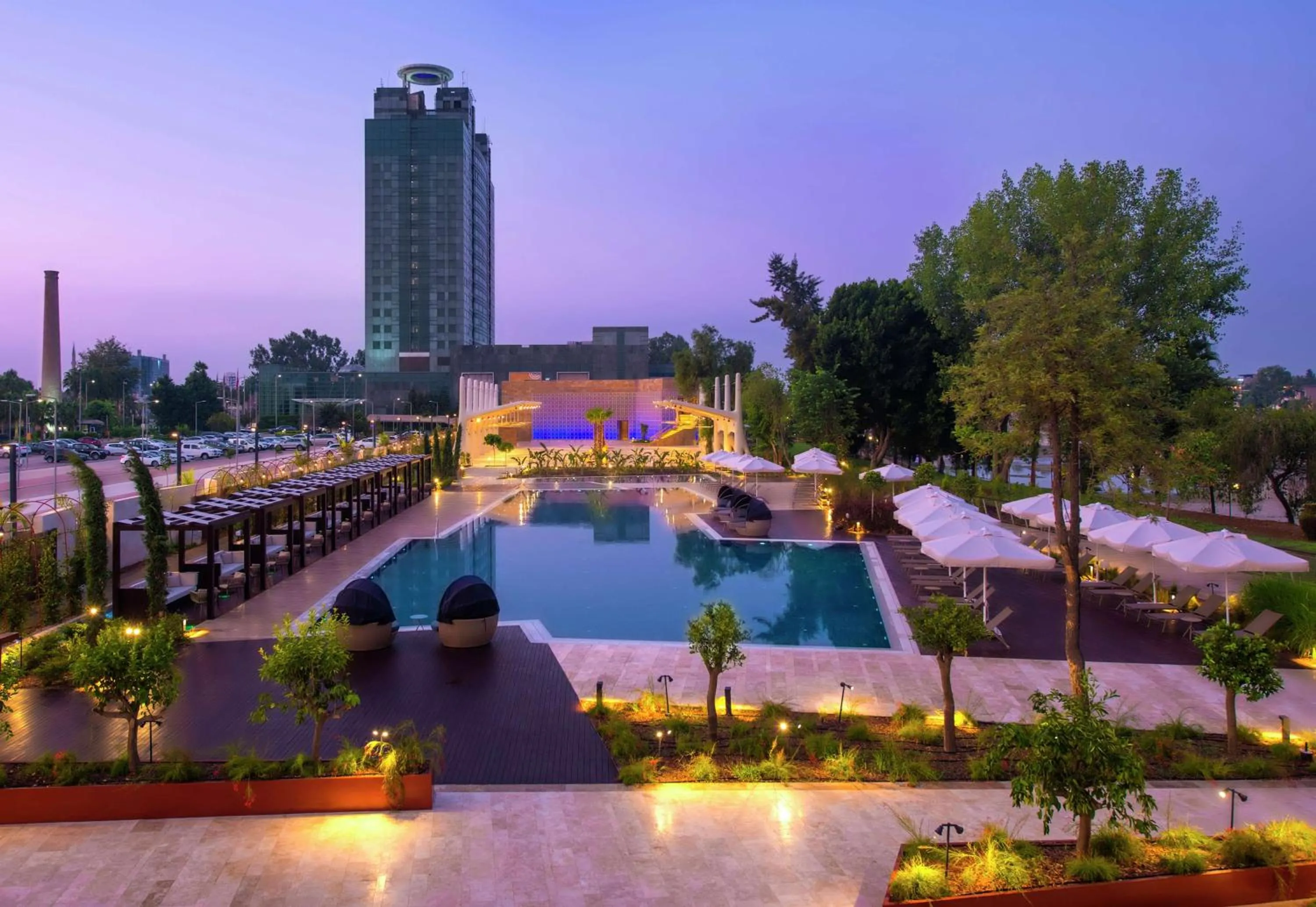 Pool view in Adana HiltonSA Hotel
