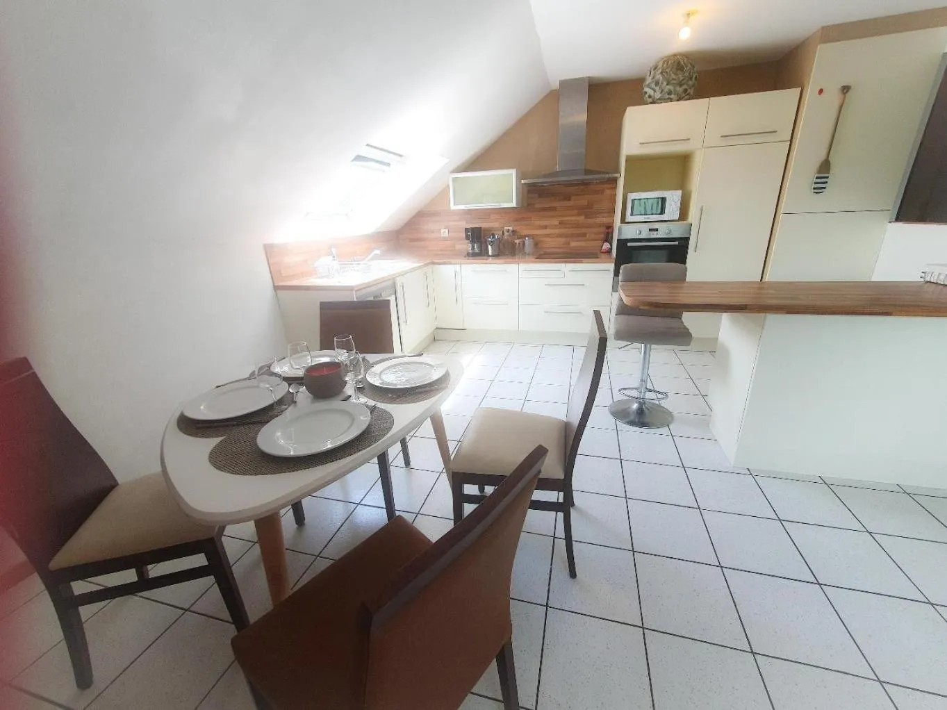 Kitchen or kitchenette in Hotel Alicia Auray Le Bono