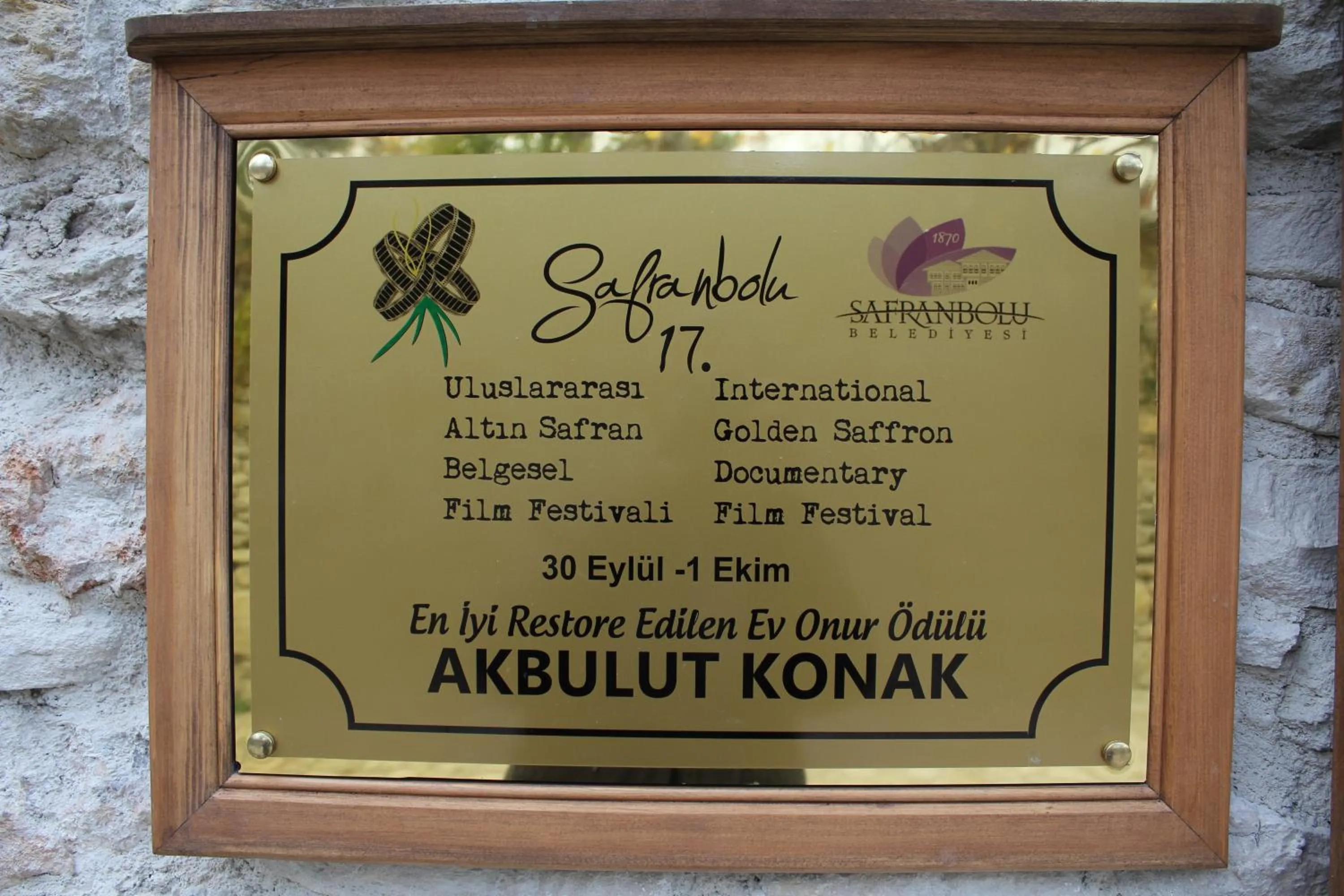 Certificate/Award in Akbulut Konak