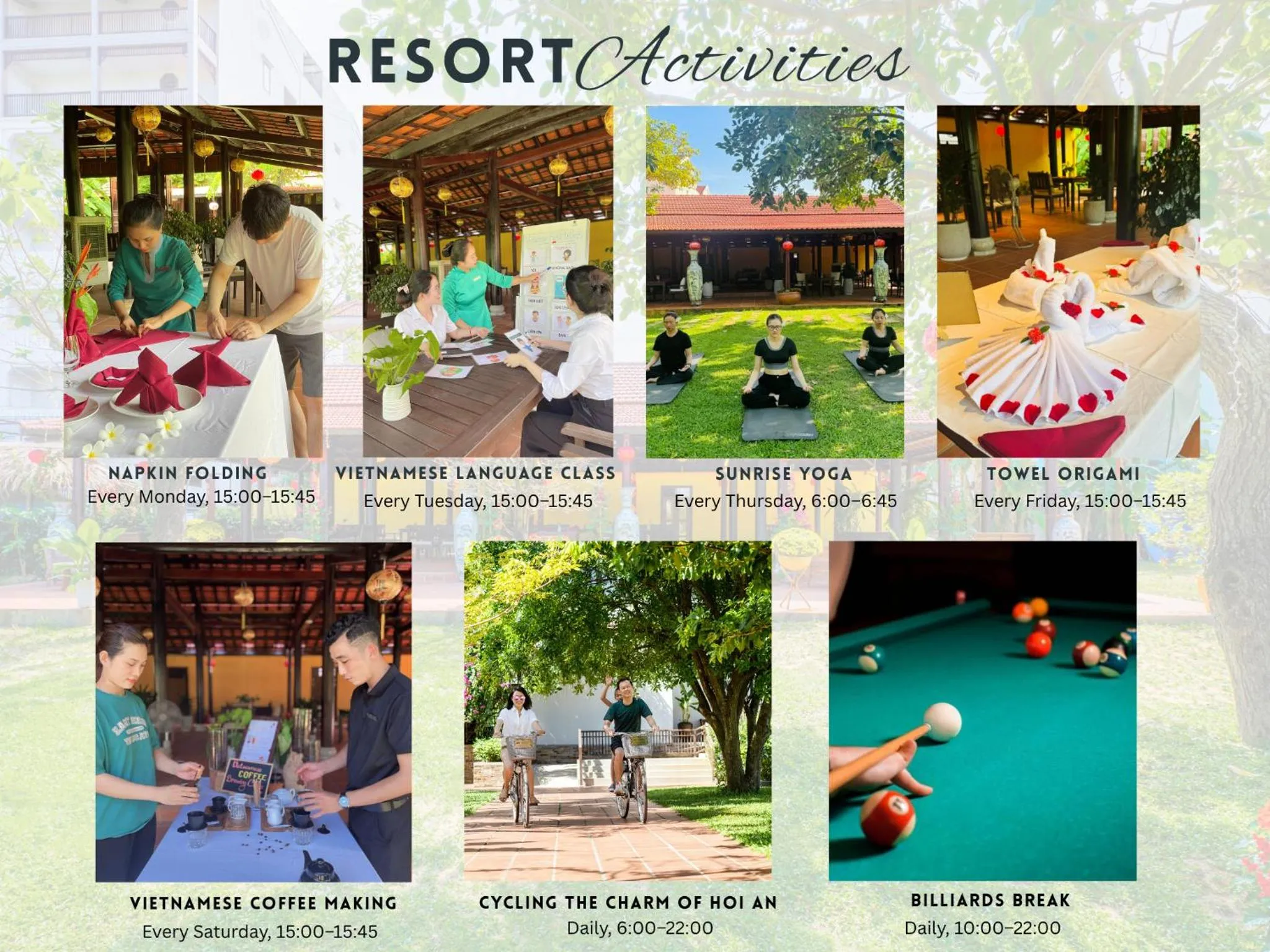 Activities in RiverTown Hoi An Resort & Spa