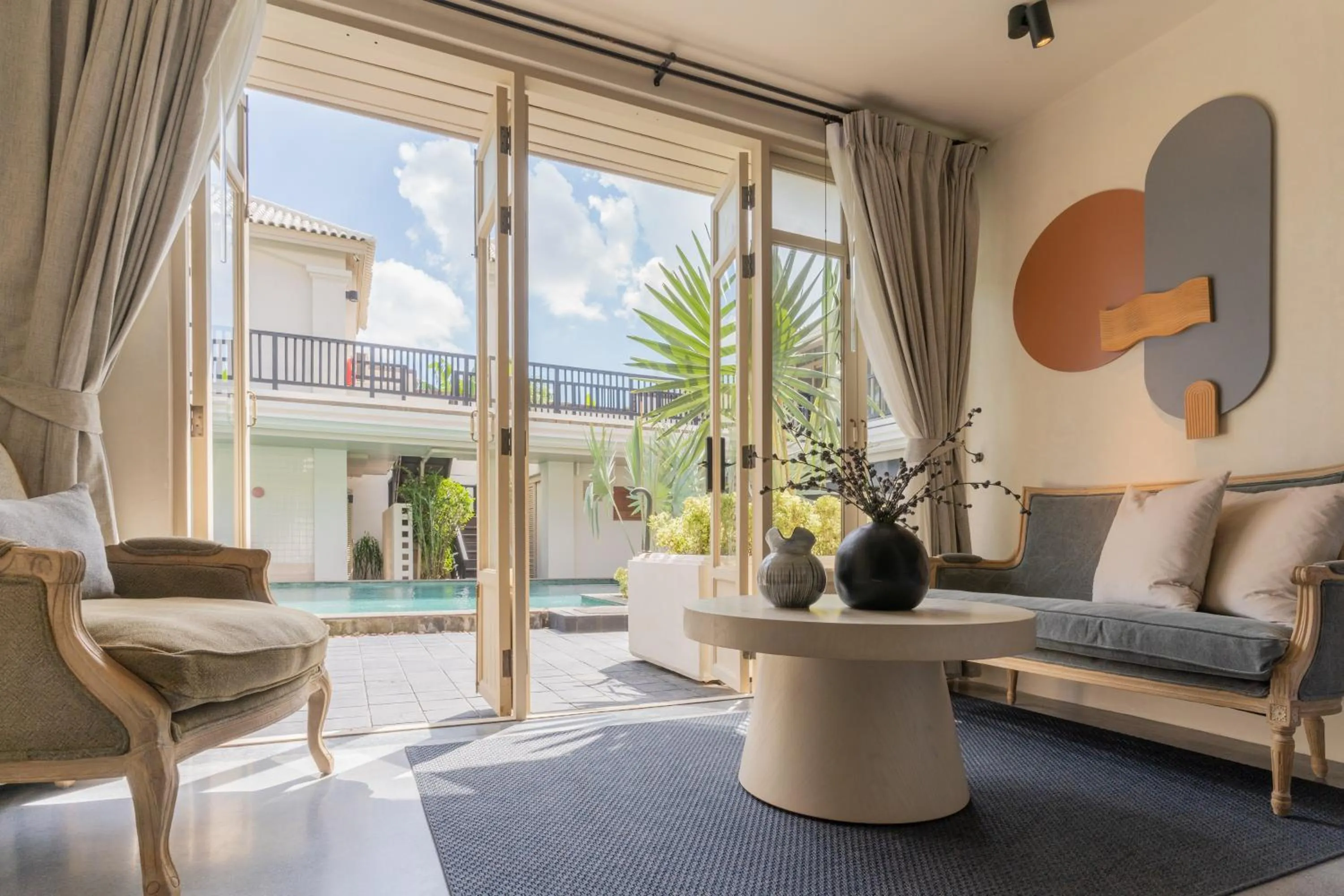 Seating area in B House Samui