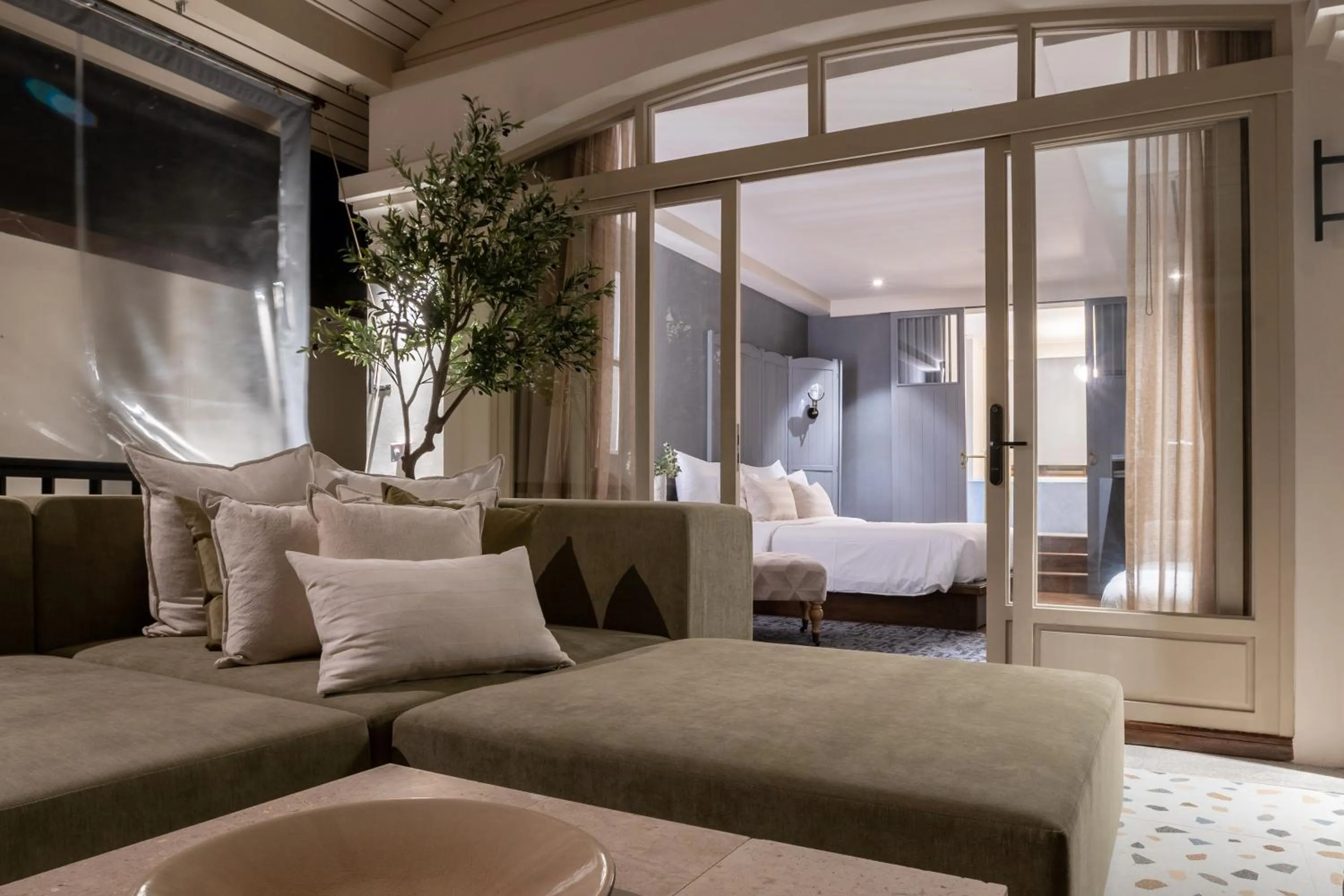 Living room, Bed in B House Samui