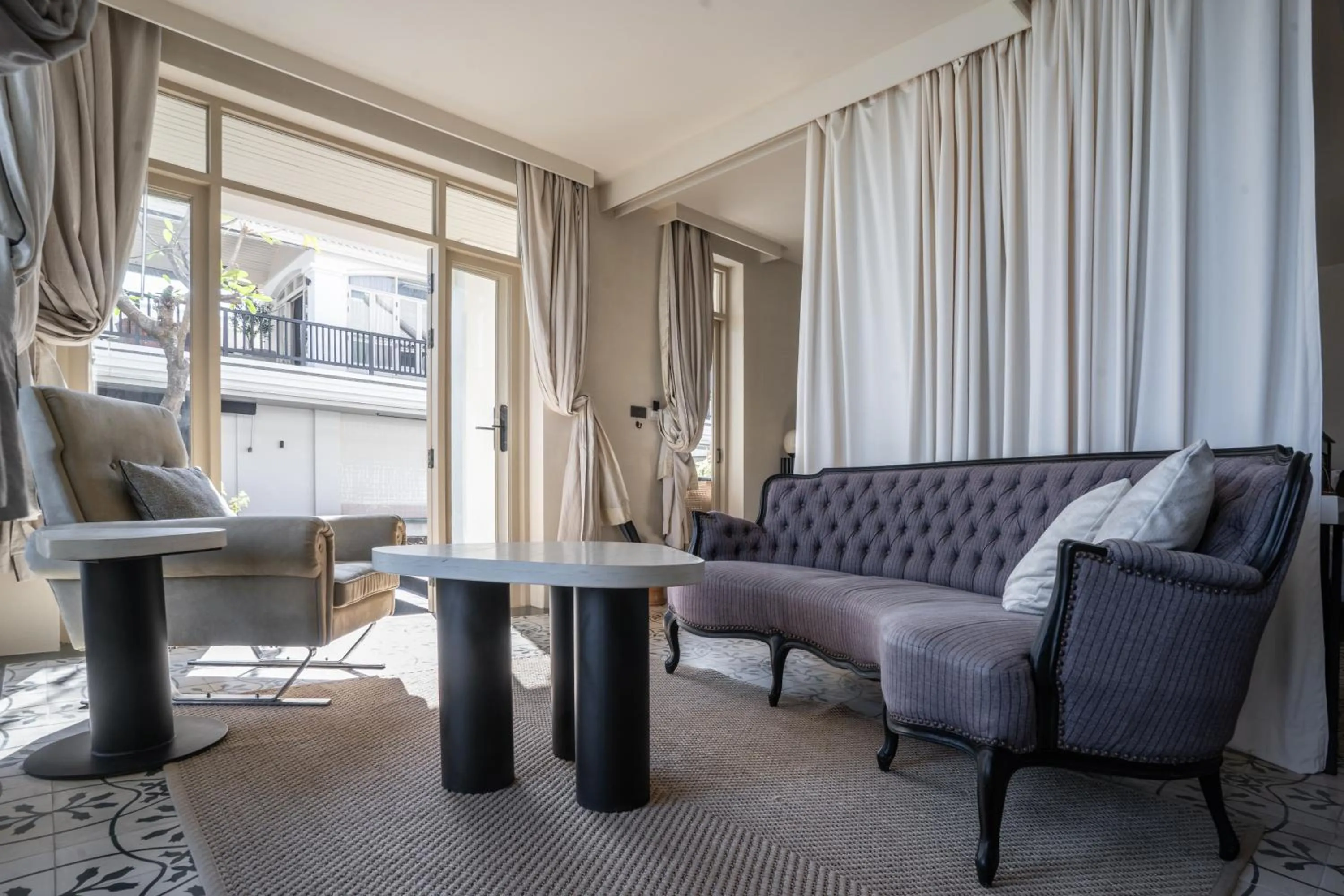 Seating area in B House Samui