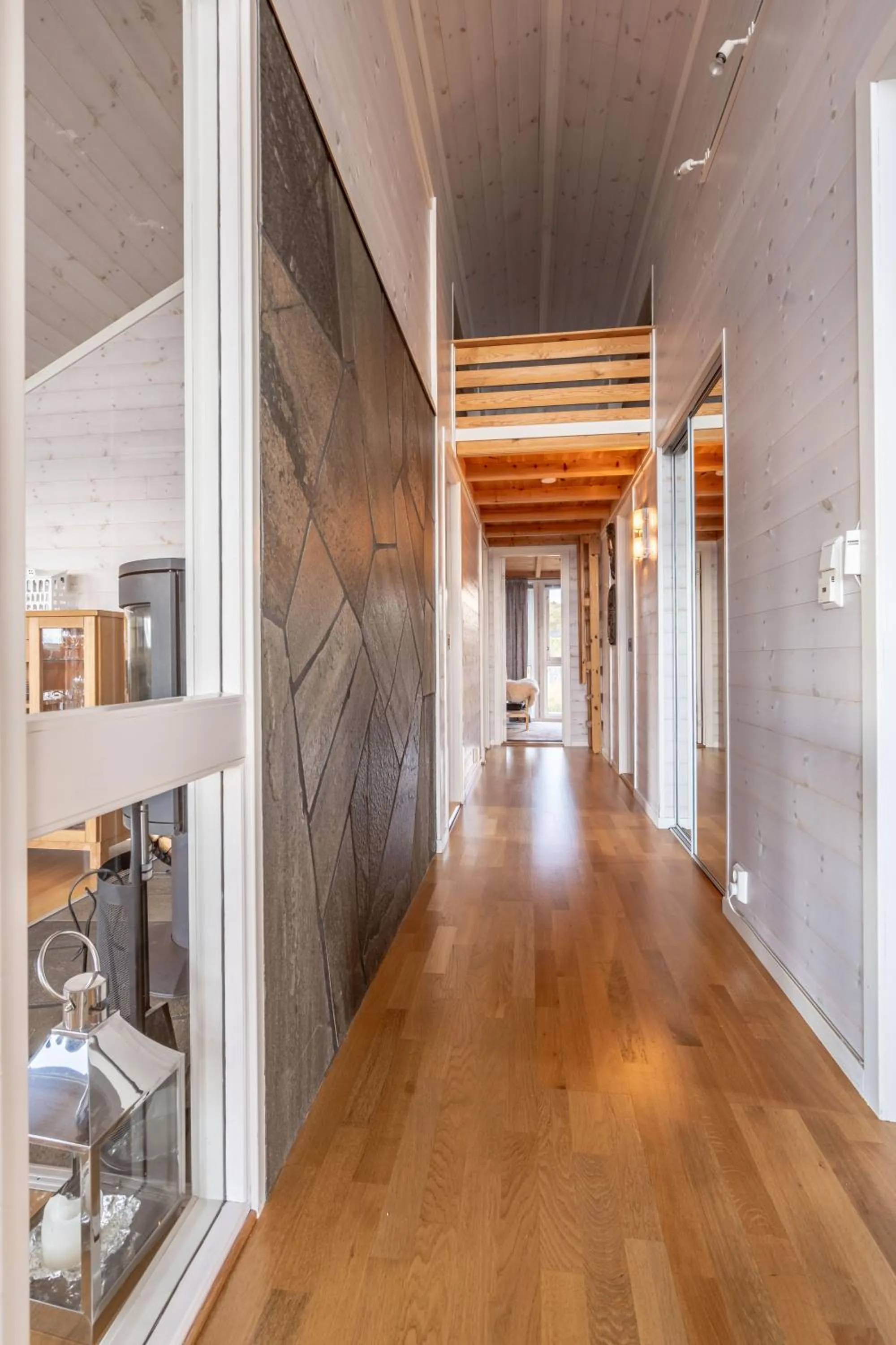 fireplace in Lofoten Links Lodges