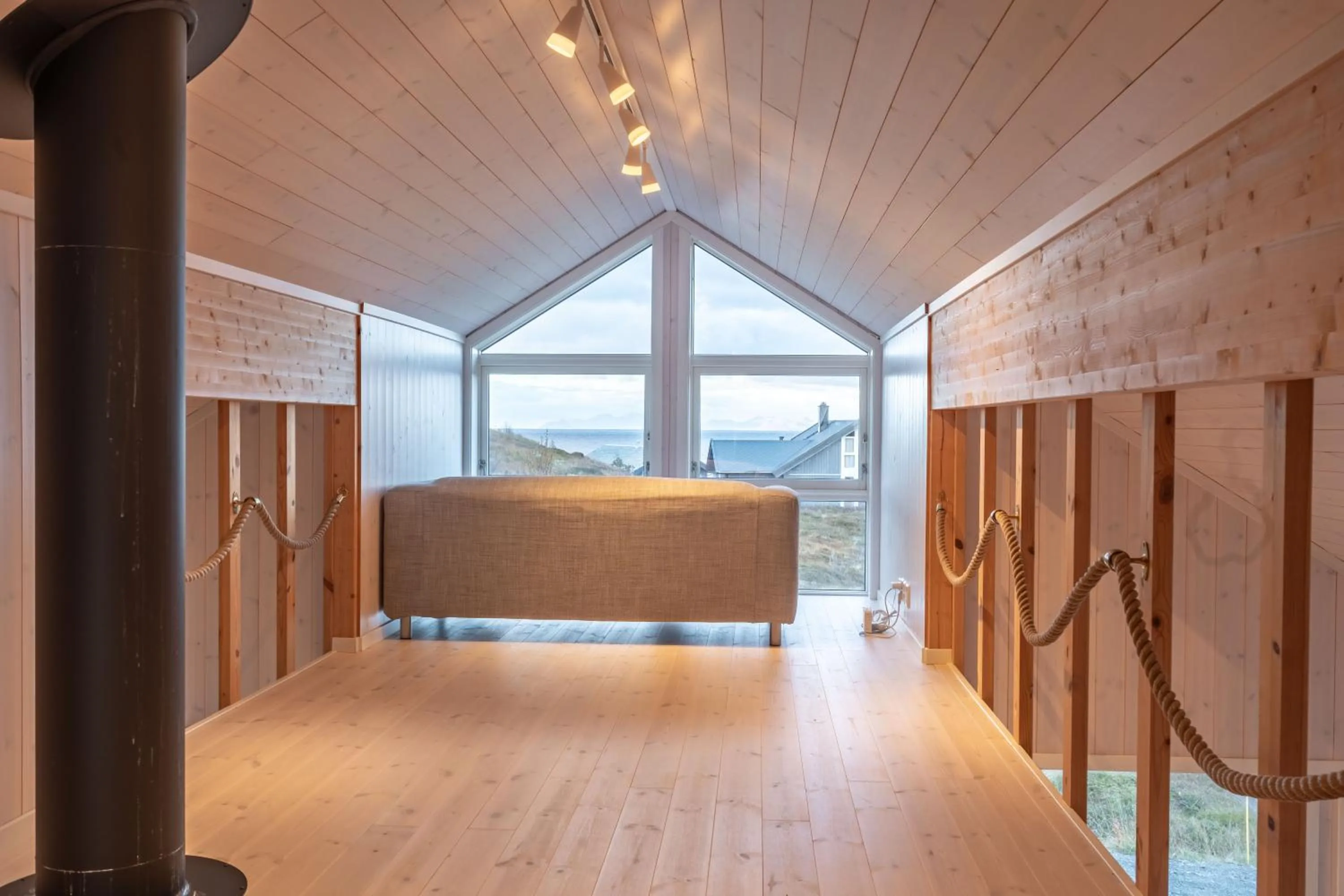 Seating area in Lofoten Links Lodges