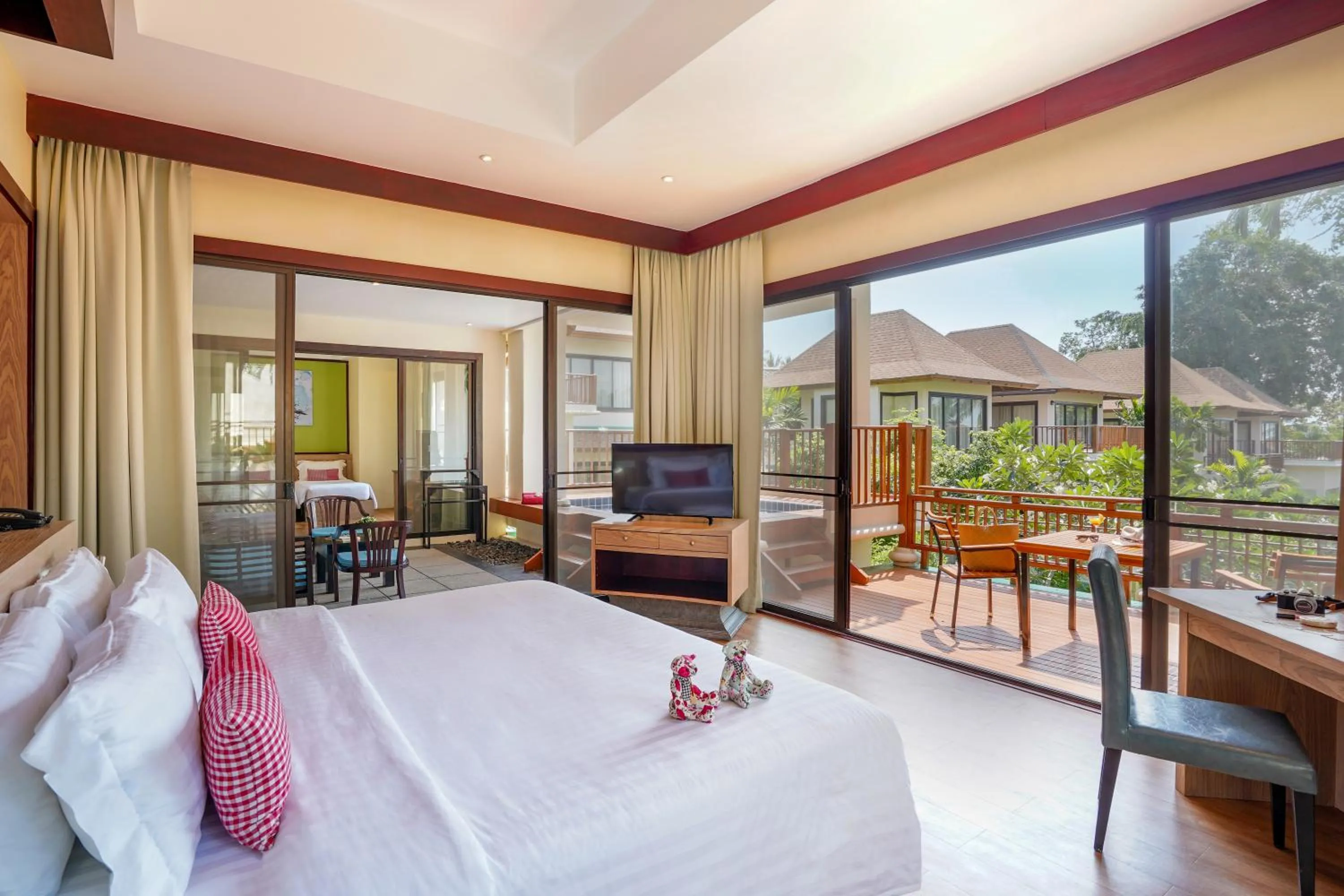 Seating area, Bed in The Briza Beach Resort, Samui - SHA Plus