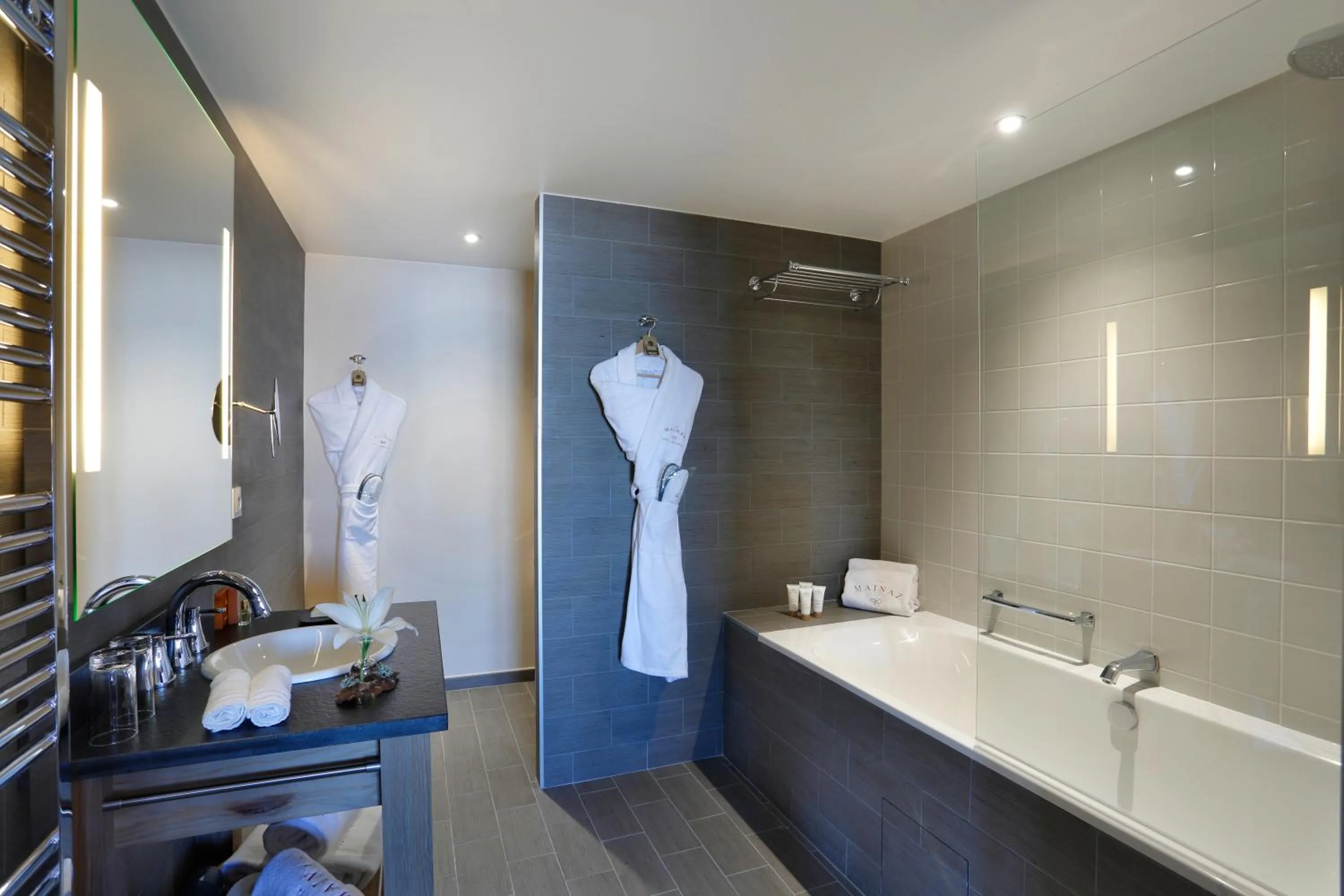 Bathroom in La Mainaz Hôtel Restaurant Genève - Gex - Mijoux