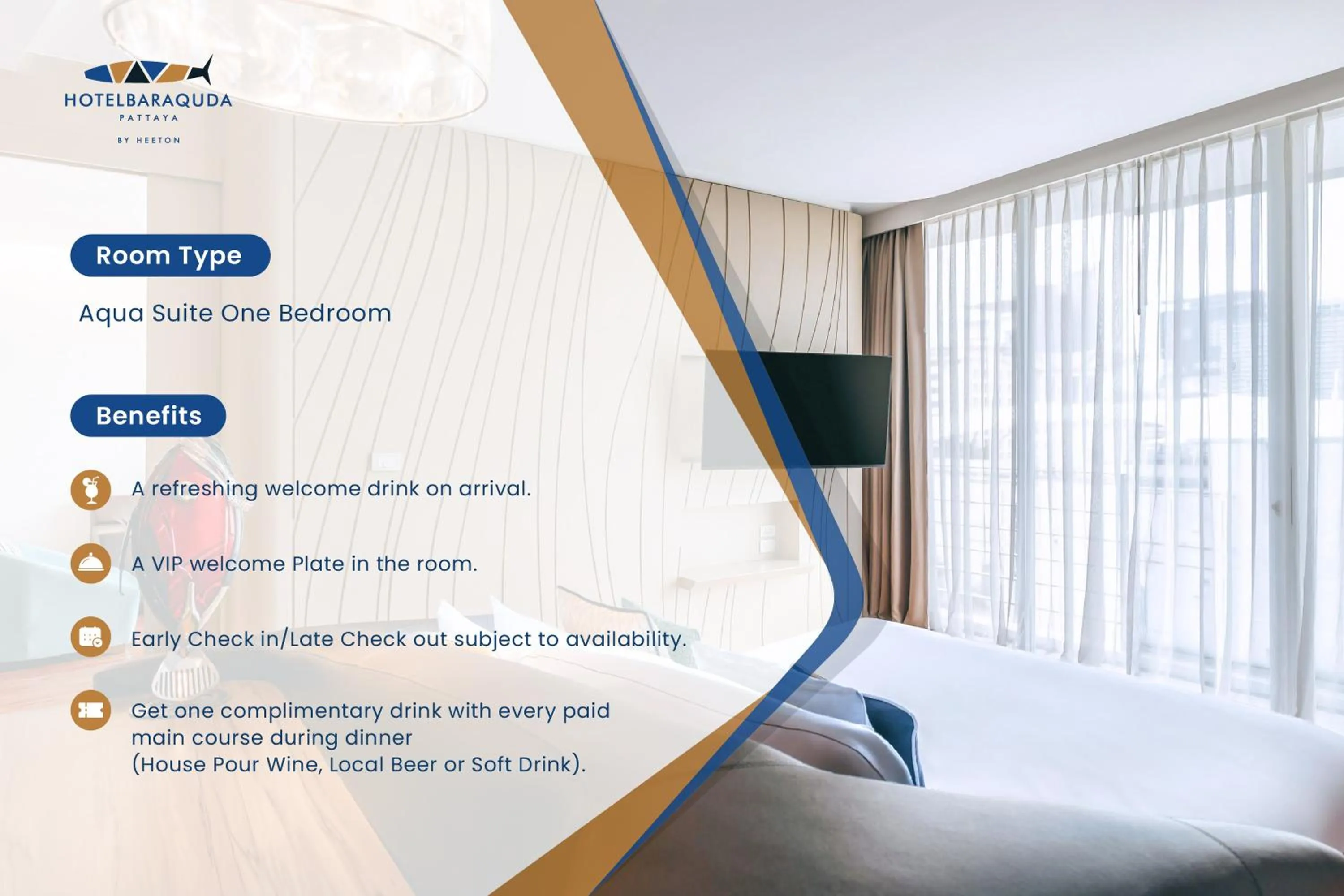 Bedroom, Bed in Hotel Baraquda Heeton Pattaya by Compass Hospitality