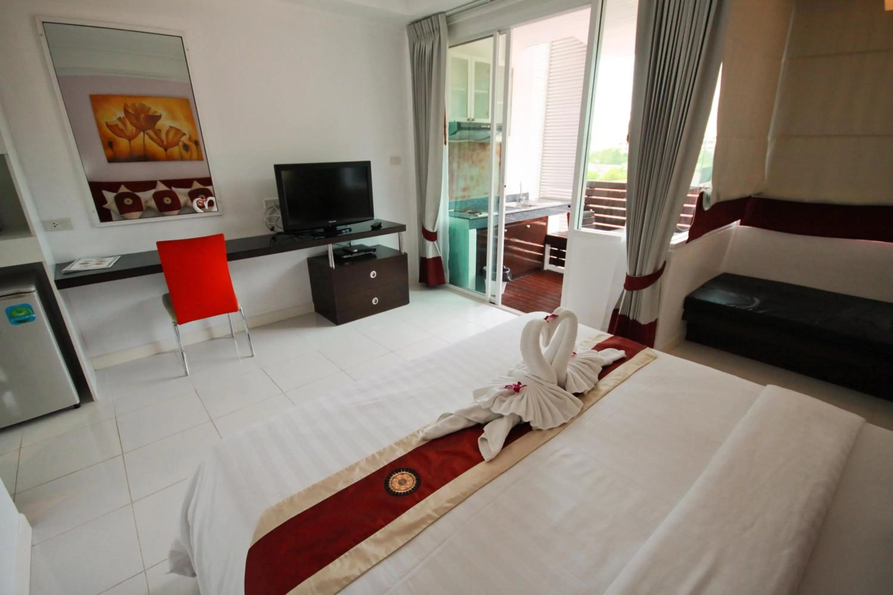 Bed in Kata Beach Studio Phuket