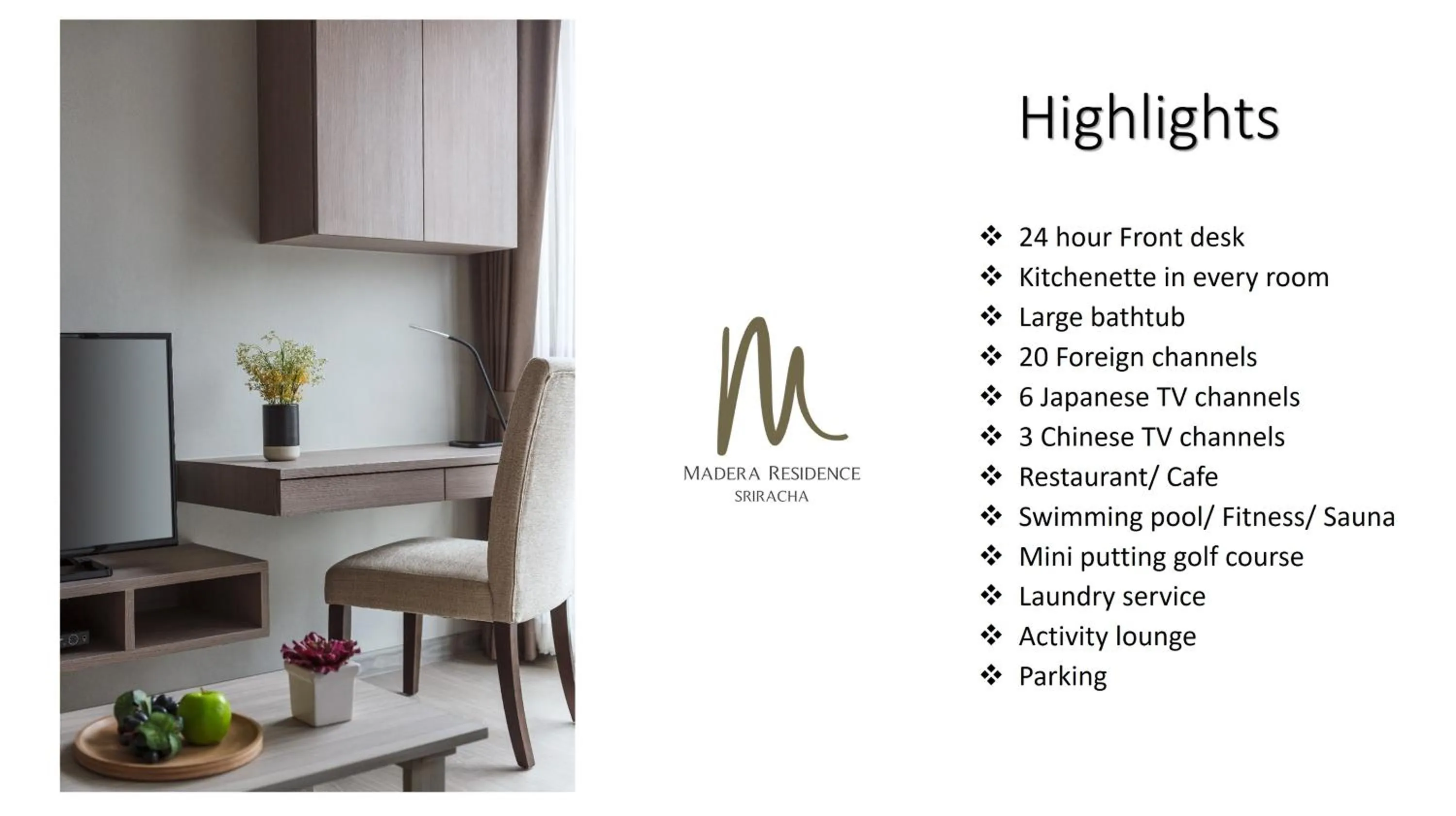 Logo/Certificate/Sign in Madera Residence Sriracha