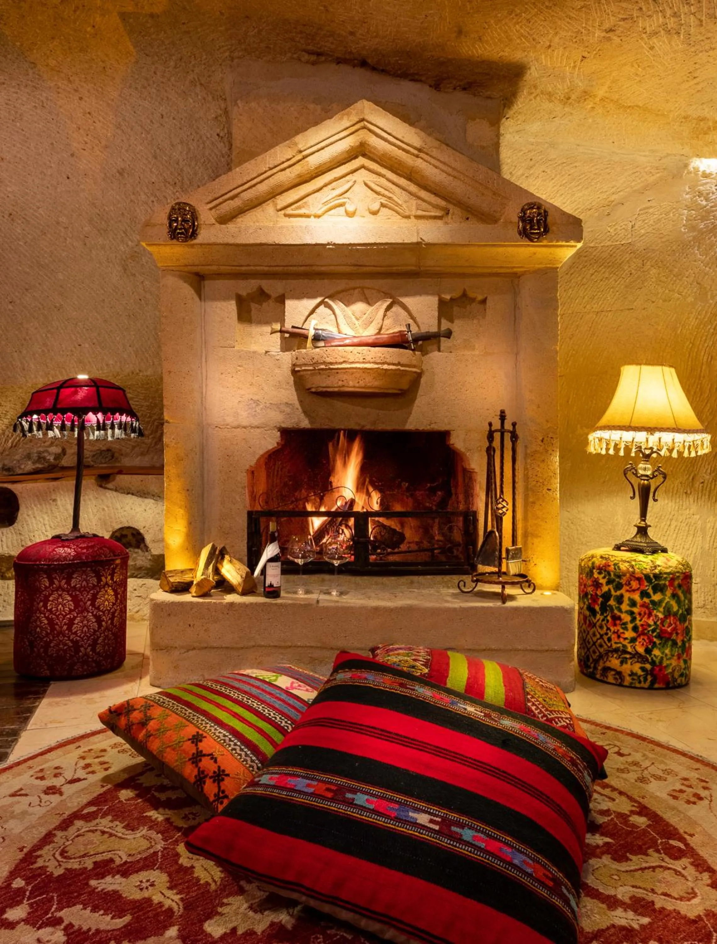 Living room in Cappadocia Gamirasu Cave Hotel