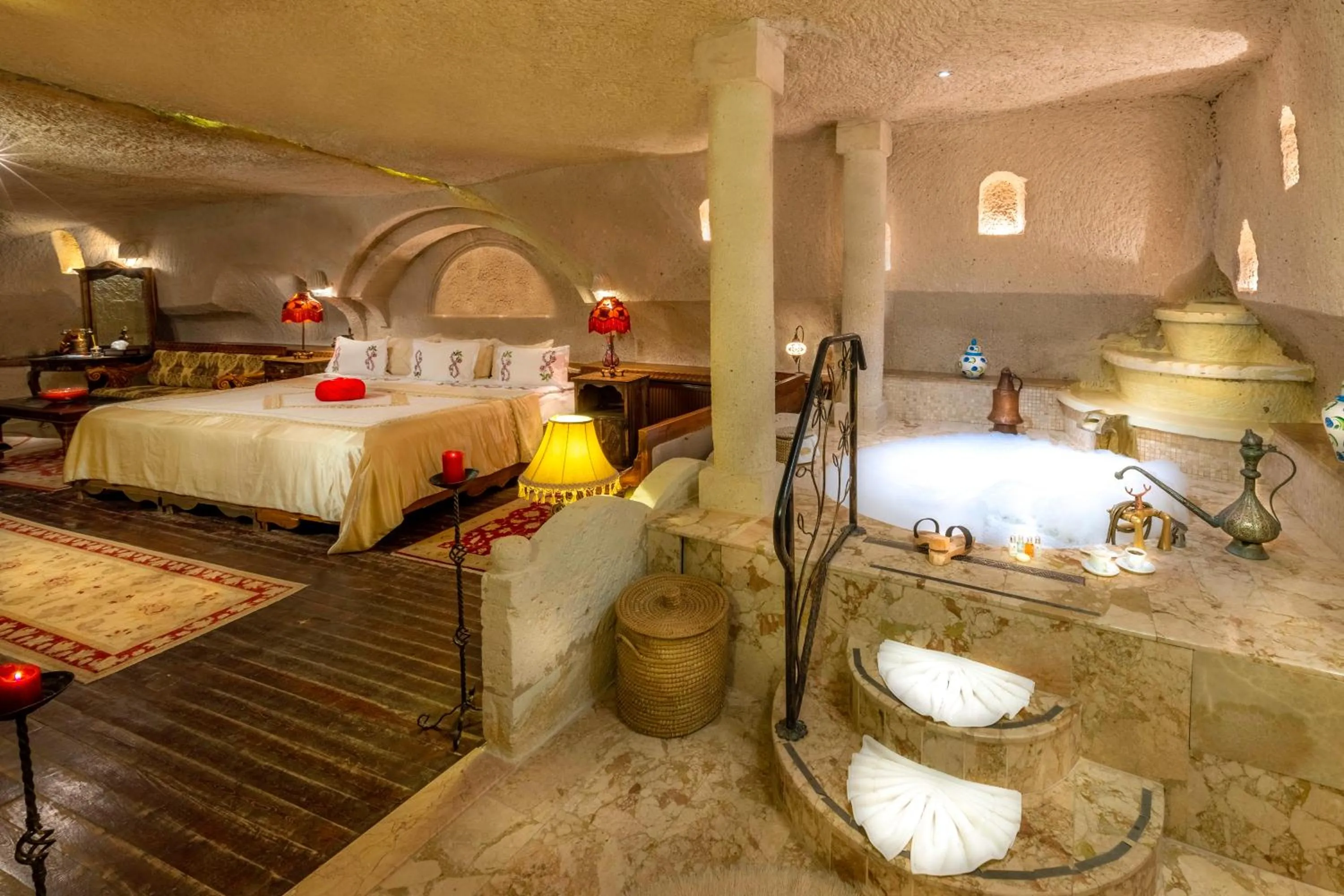 Toilet, Bed in Cappadocia Gamirasu Cave Hotel