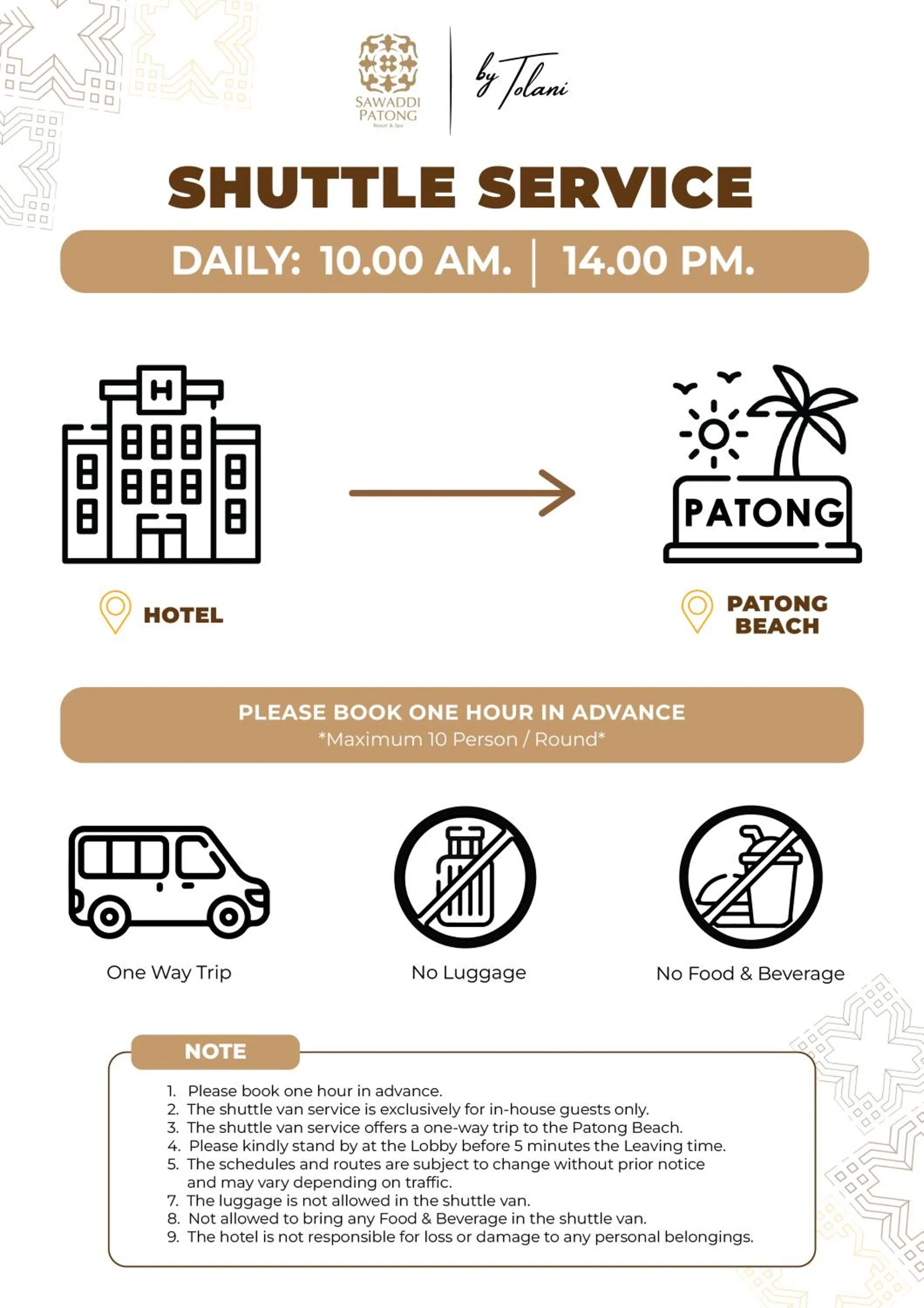 shuttle in Sawaddi Patong Resort & Spa by Tolani