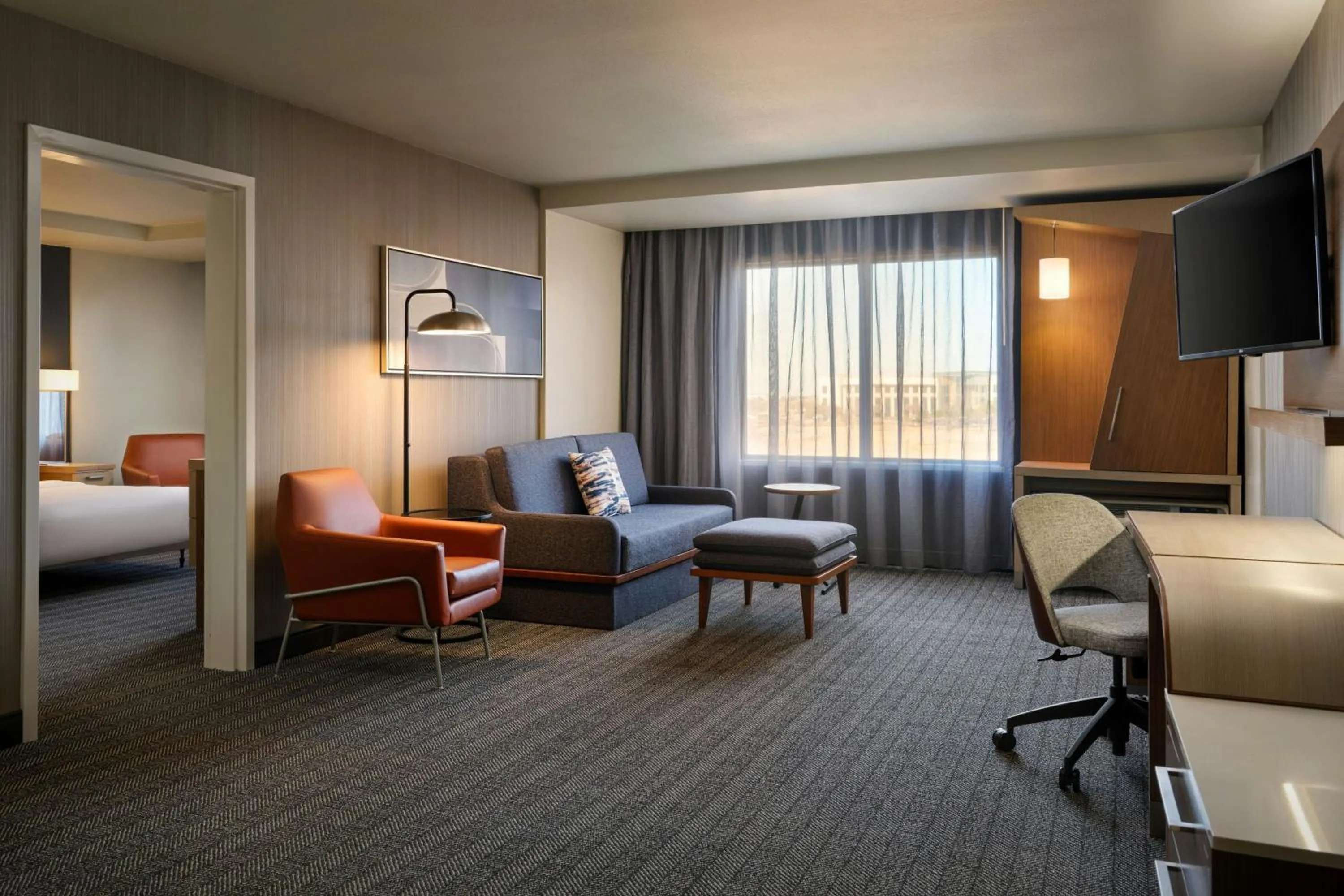 Living room, Bed in Courtyard by Marriott Fort Worth Alliance Town Center