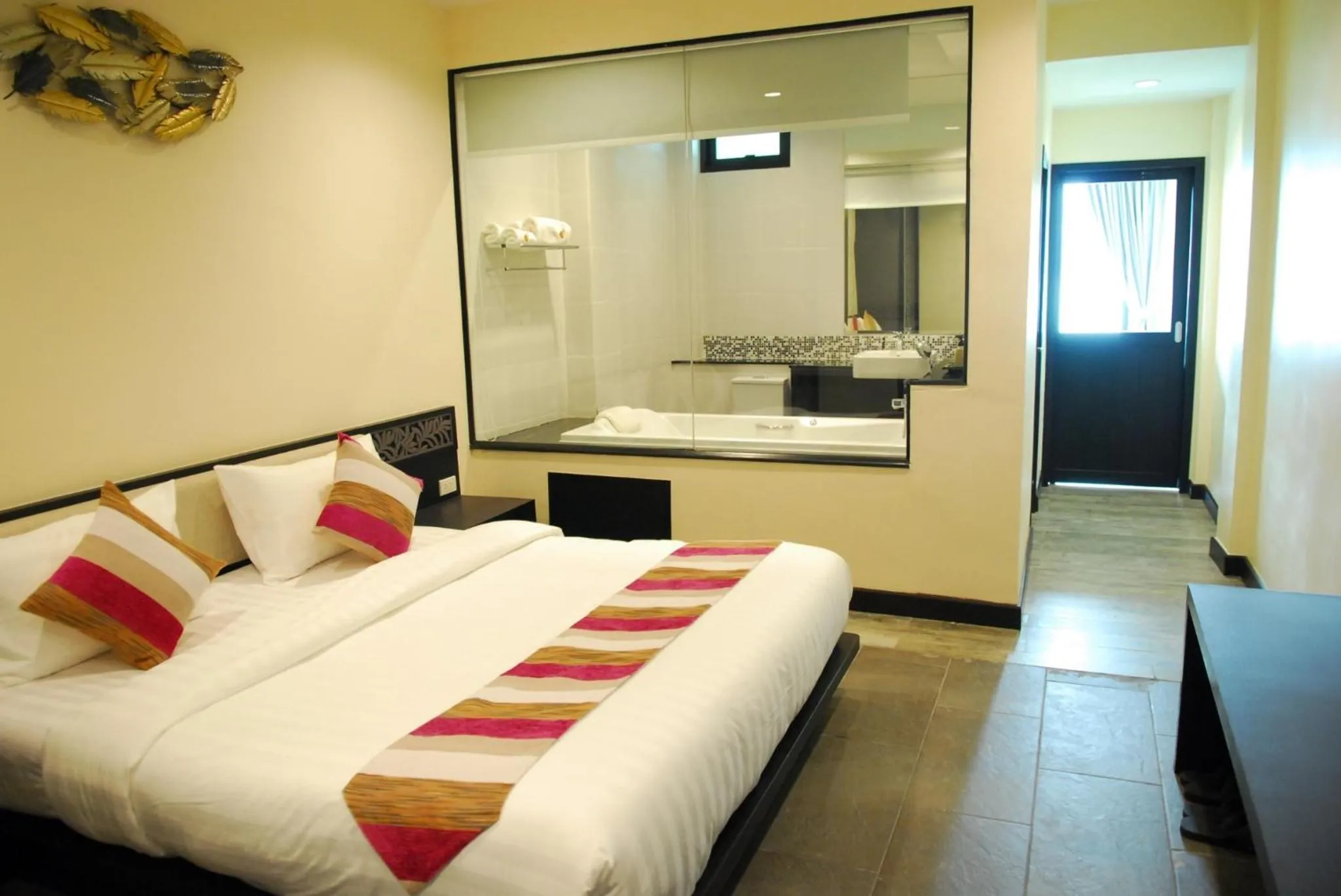 Bed in Monsane River Kwai Resort