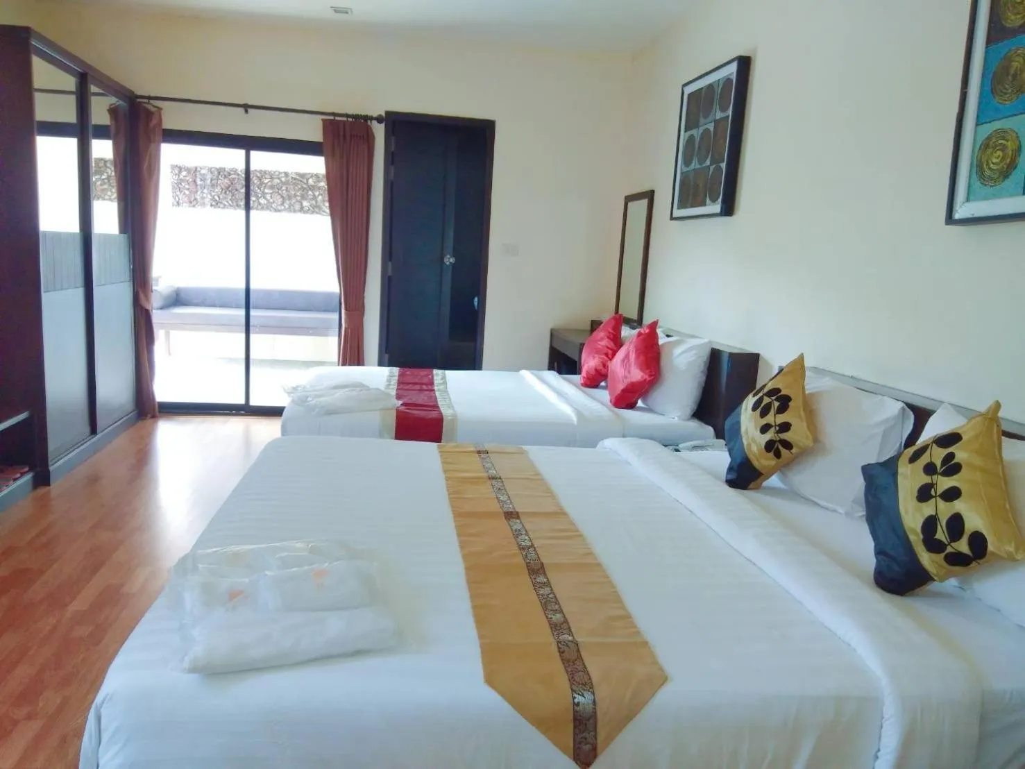 Bed in Monsane River Kwai Resort