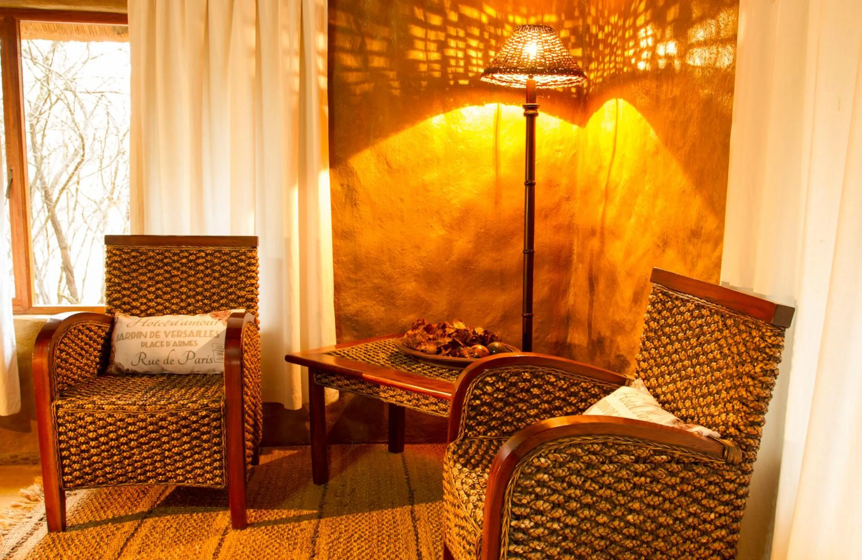 Seating area in LittleBush Private Lodge