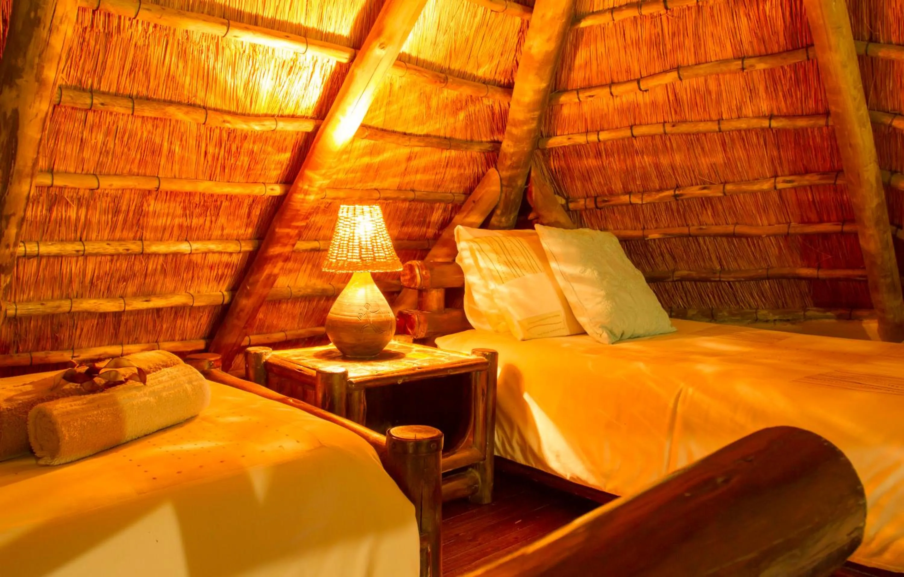 Bed in LittleBush Private Lodge