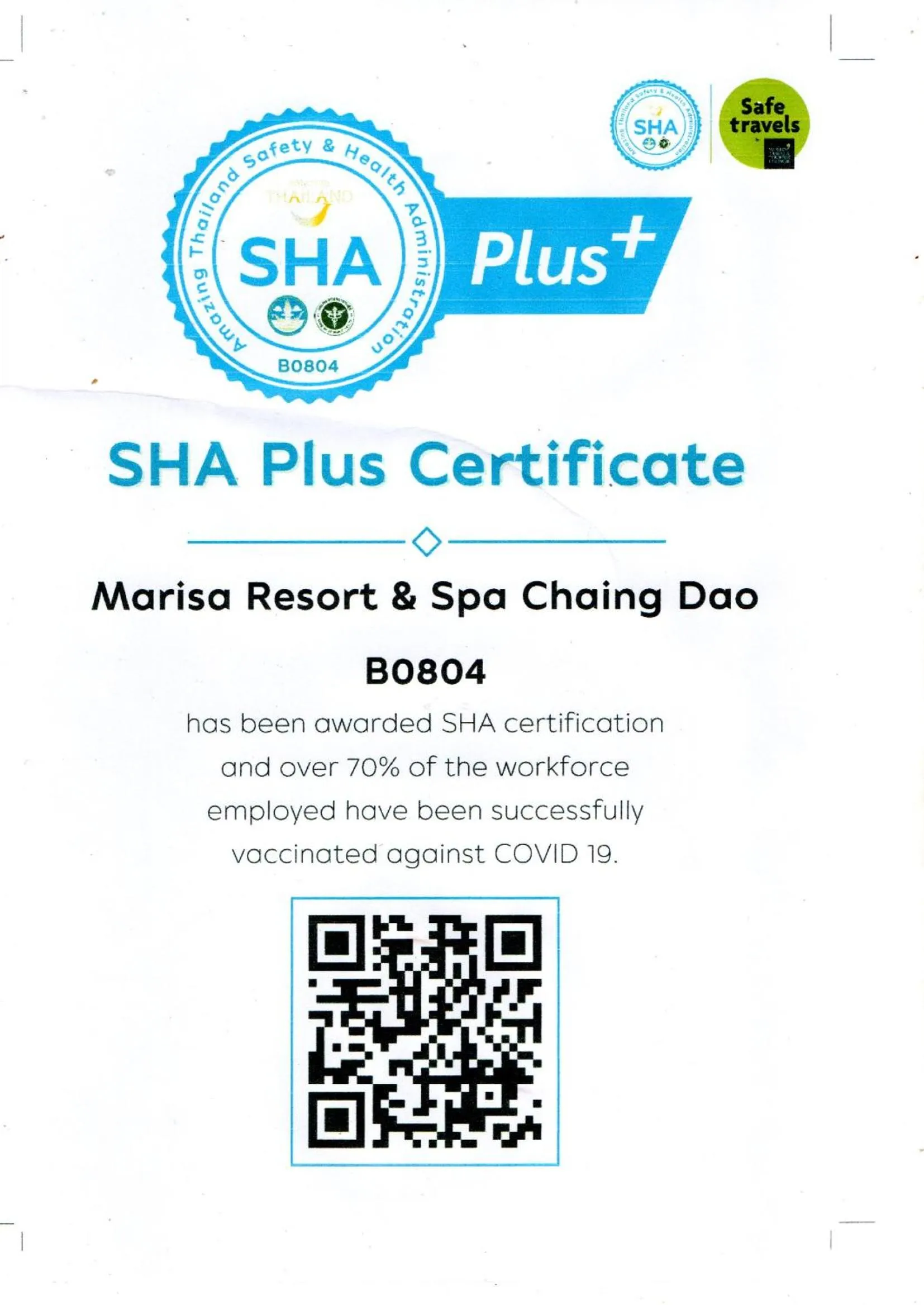 Logo/Certificate/Sign in Marisa Resort & Spa Chiang Dao